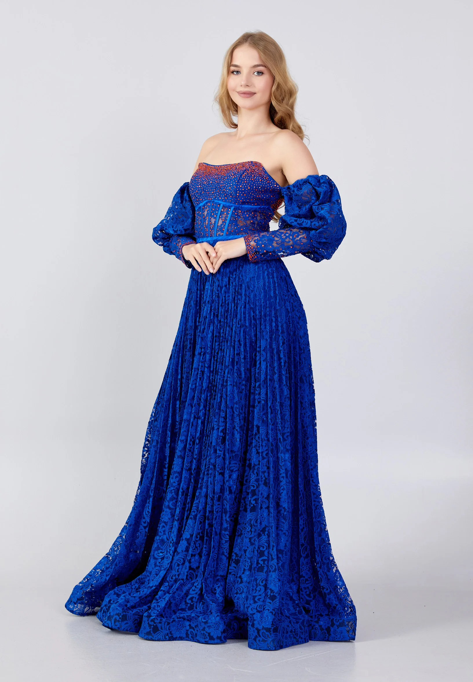 Off Shoulder Maxi Lace A - Line Regular Prom Dress swr5118 - Image 7