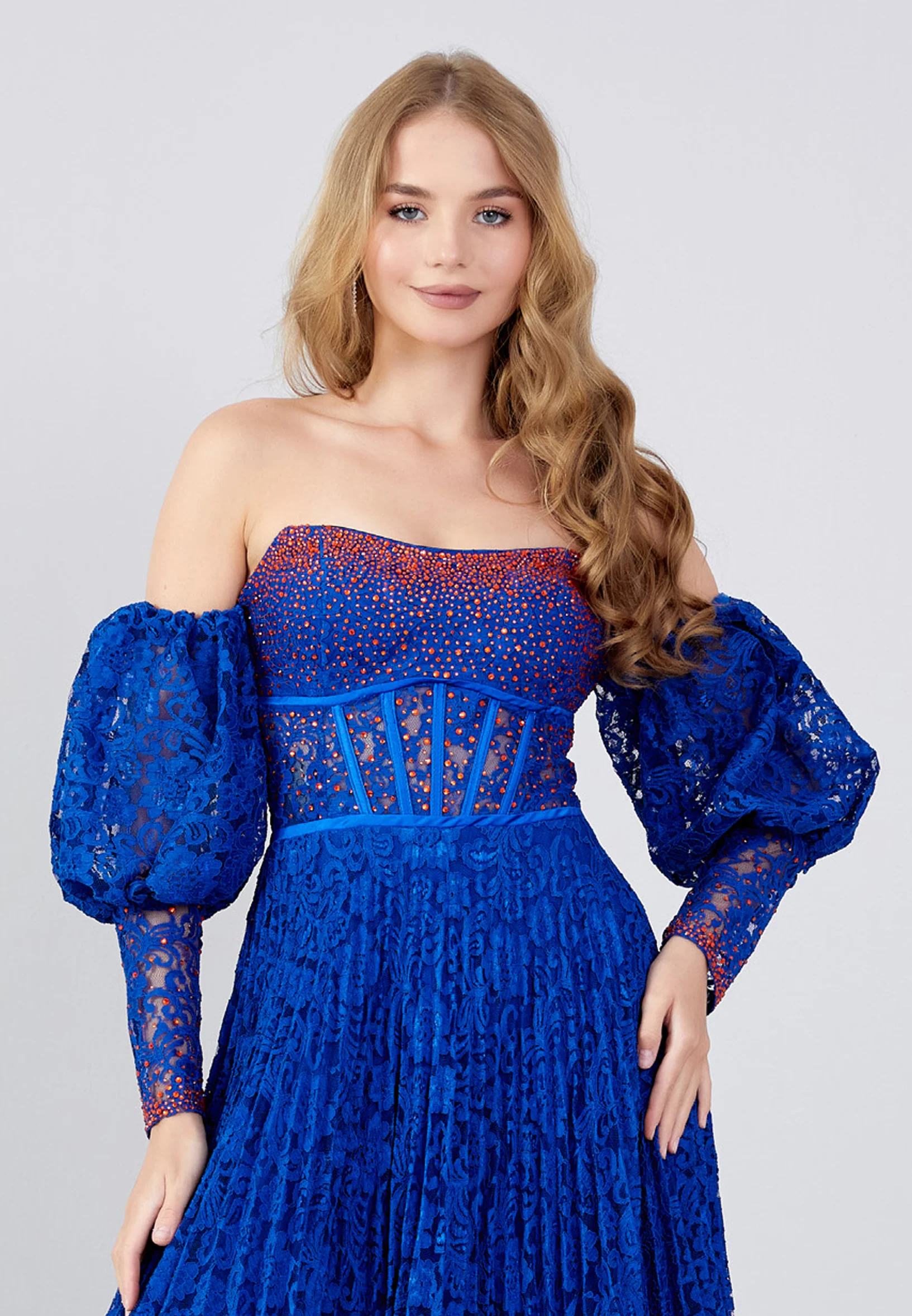 Off Shoulder Maxi Lace A - Line Regular Prom Dress swr5118 - Image 8