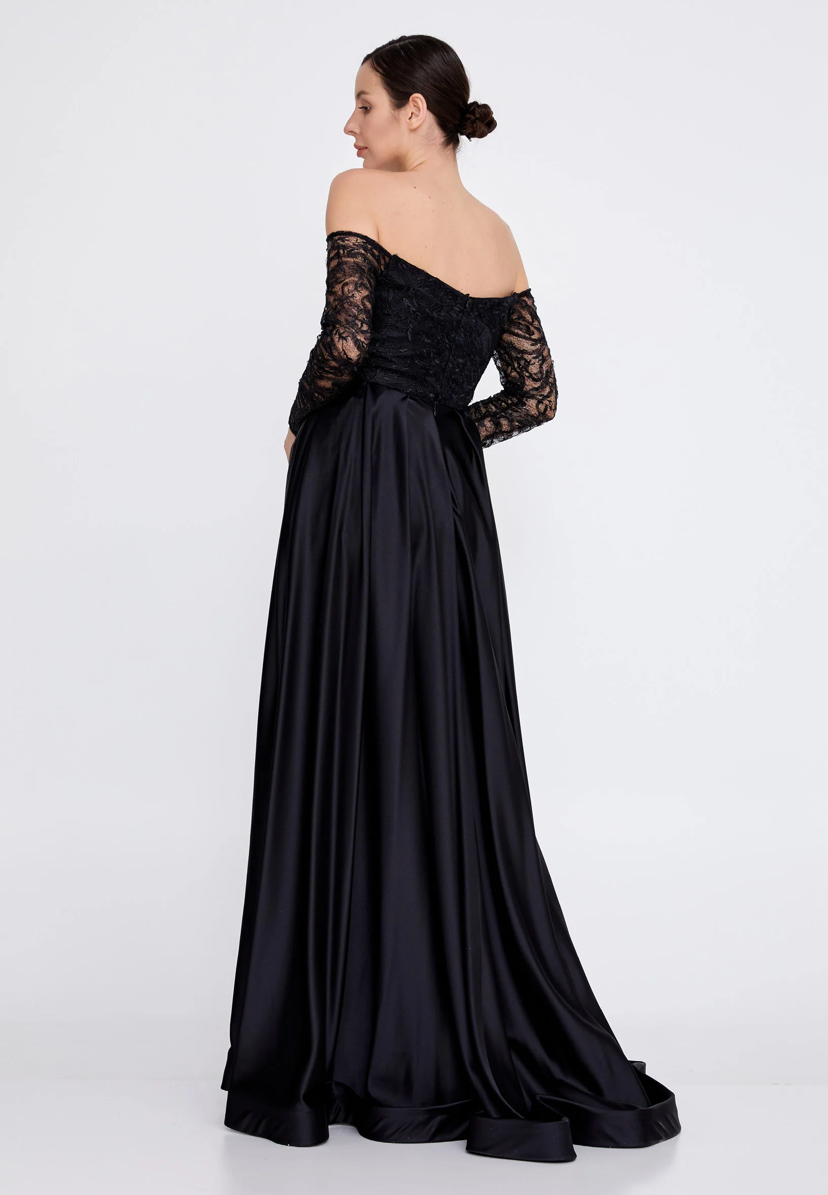 Off Shoulder Maxi Lace Column Regular Prom Dress bql2325 - Image 2