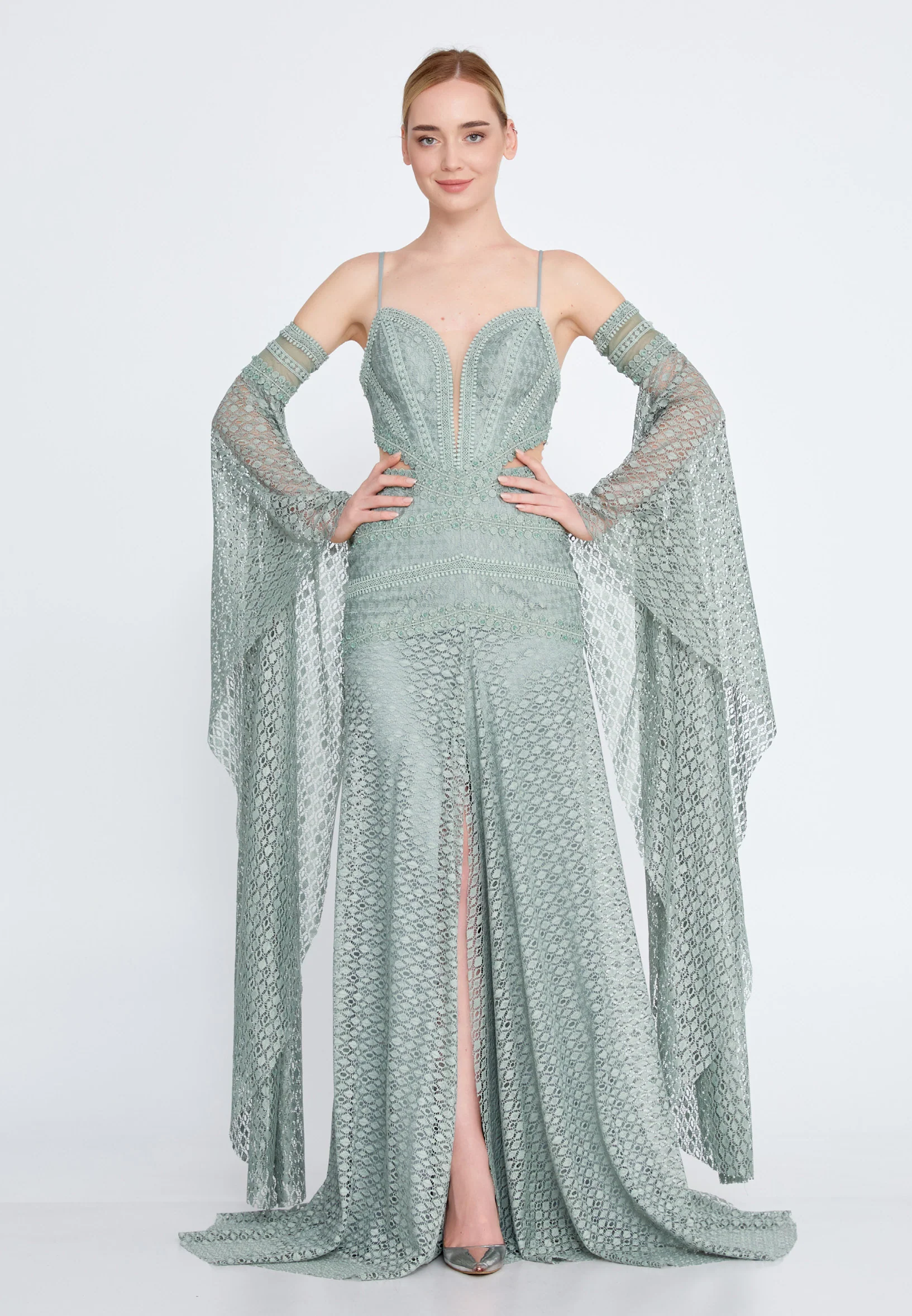 Off Shoulder Maxi Lace Mermaid Regular Wedding Guest Dress omn349 - Image 5