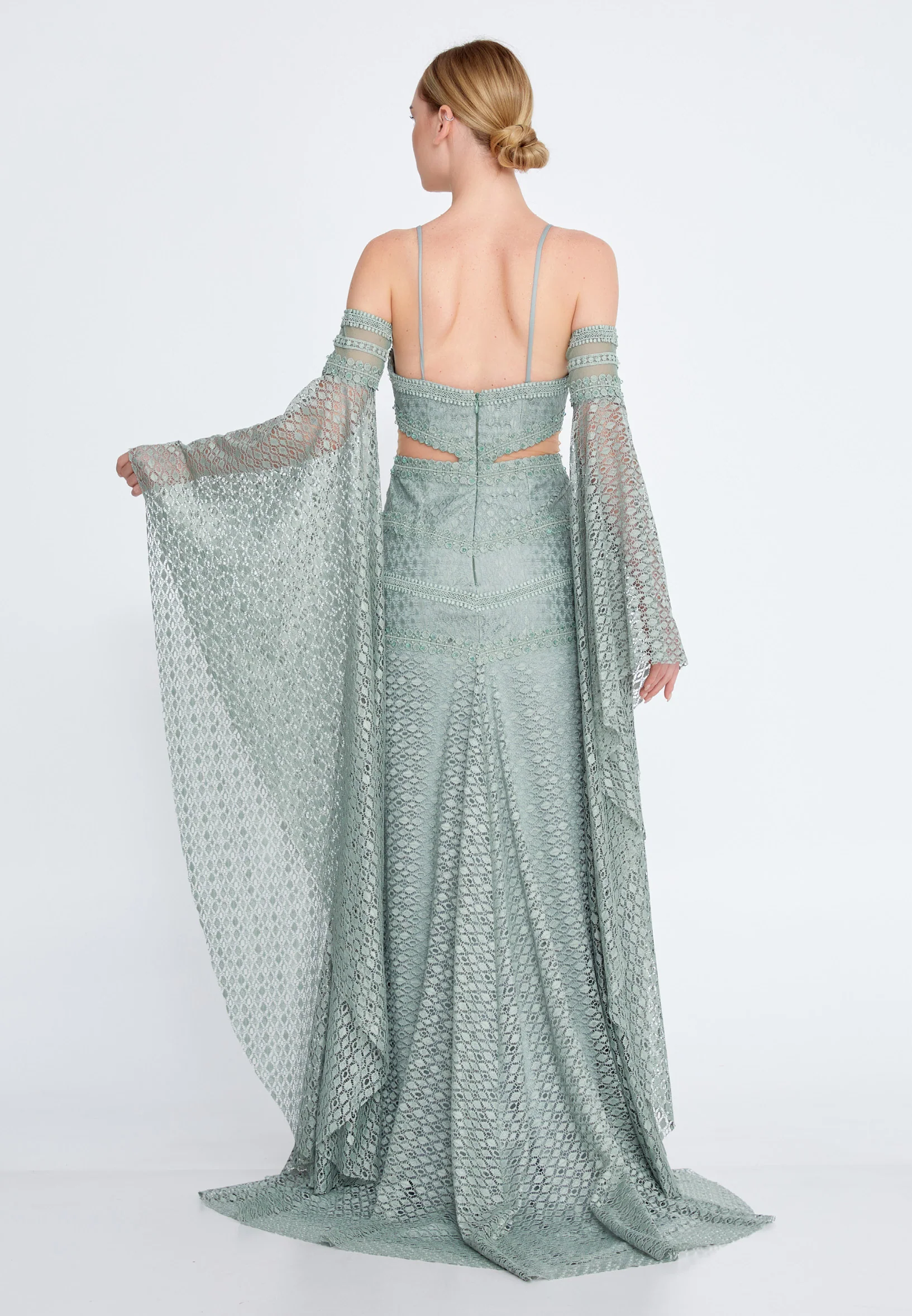 Off Shoulder Maxi Lace Mermaid Regular Wedding Guest Dress omn349 - Image 6