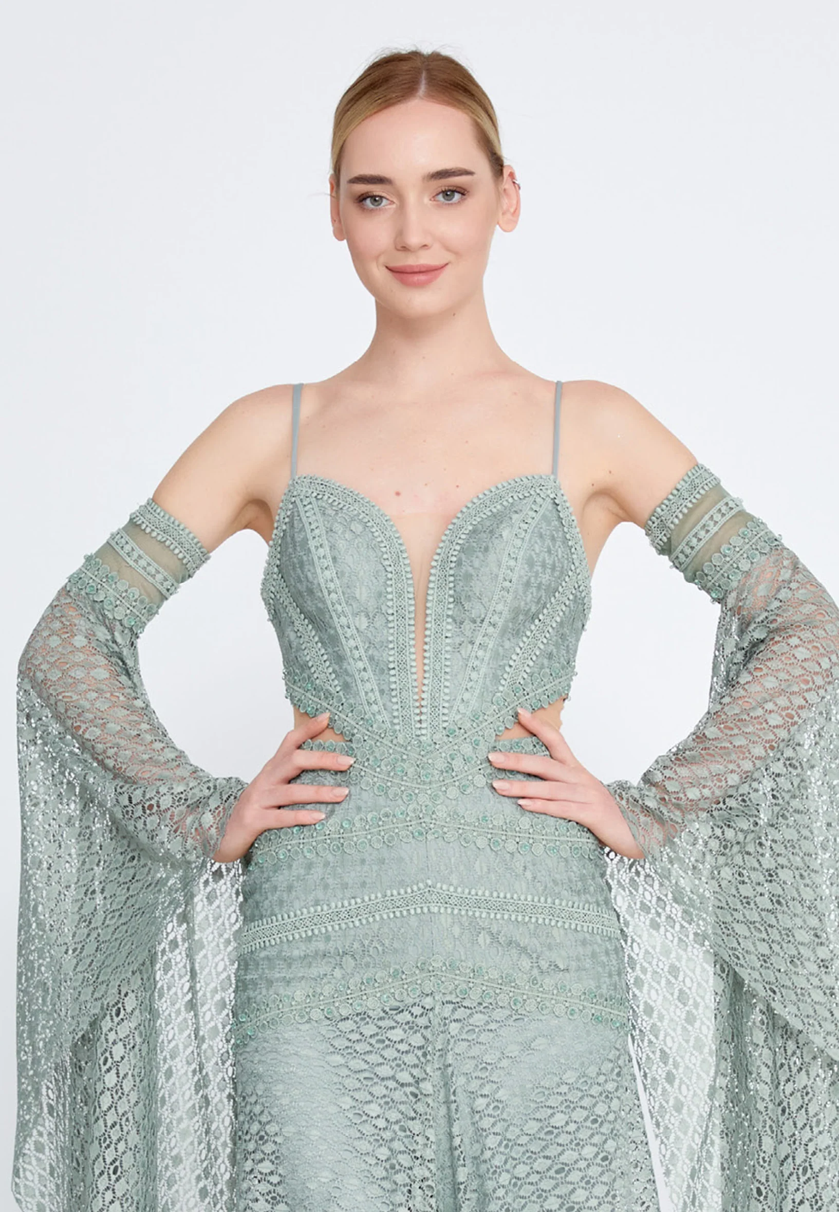 Off Shoulder Maxi Lace Mermaid Regular Wedding Guest Dress omn349 - Image 8