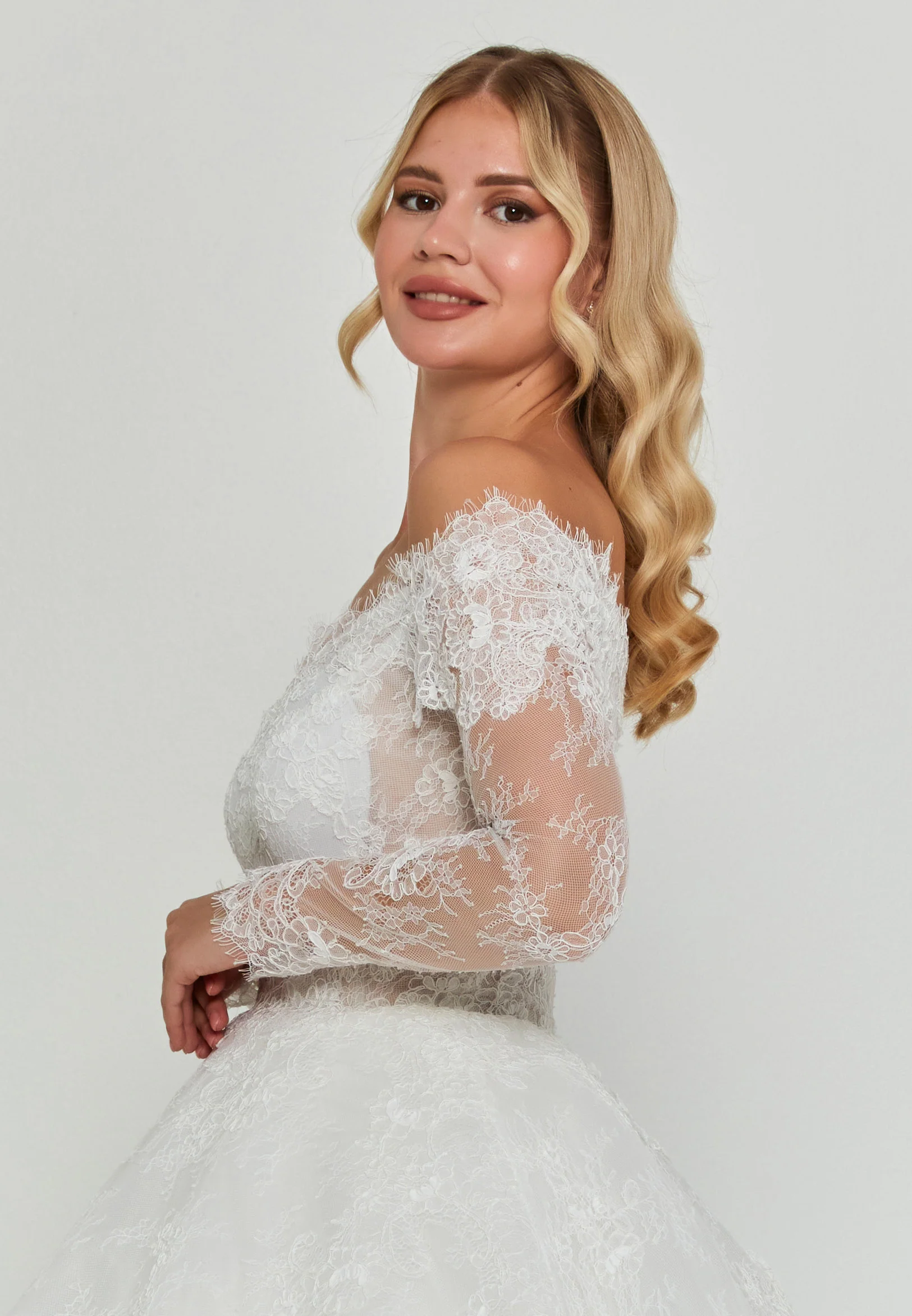 Off Shoulder Maxi Lace Regular Wedding Dress abb25029 - Image 2