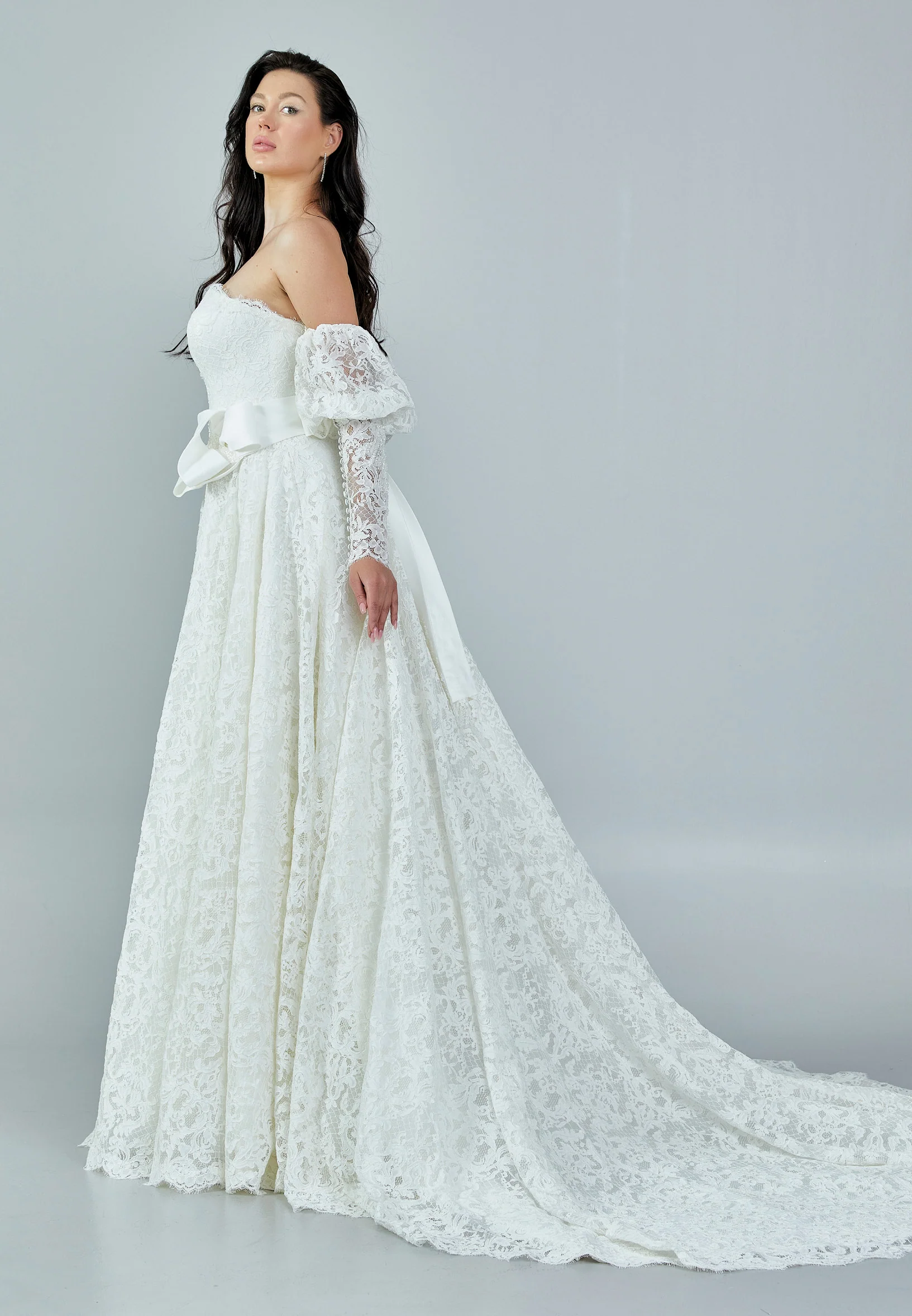 Off Shoulder Maxi Lace Regular Wedding Dress bnc8103 - Image 6