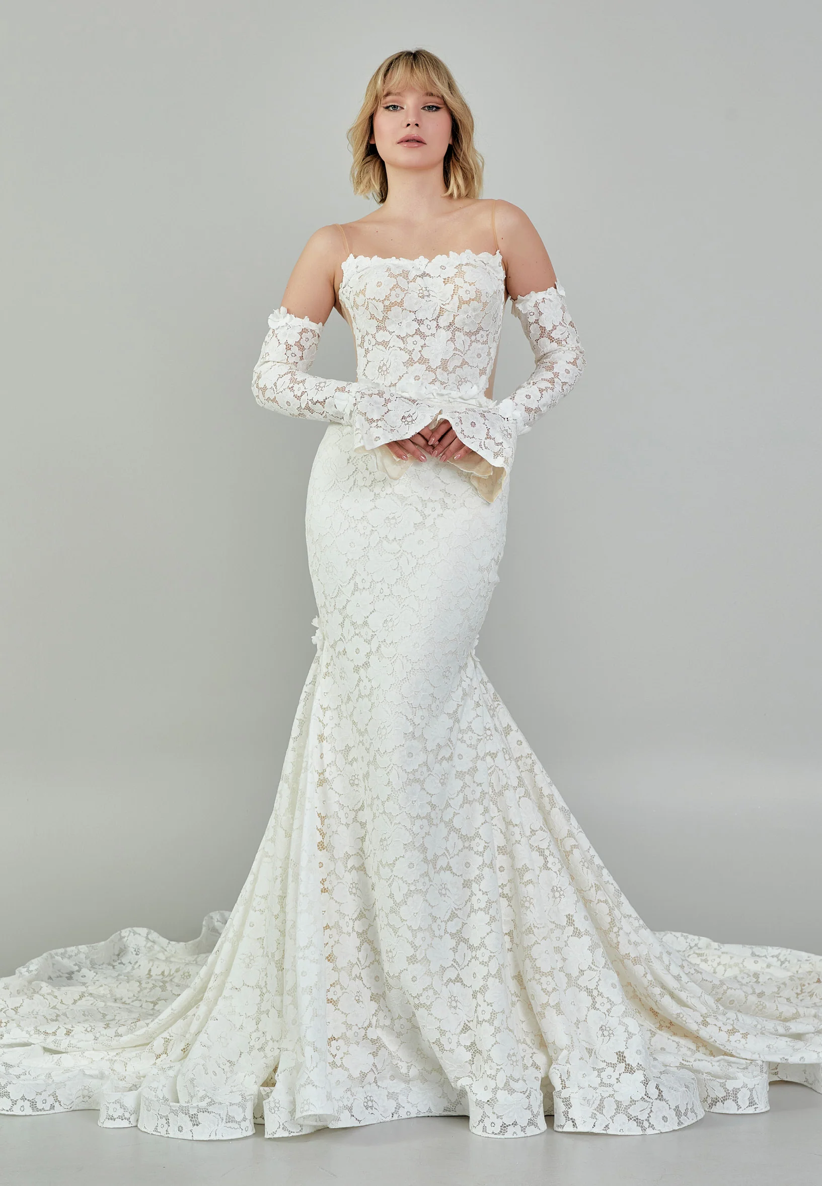 Off Shoulder Maxi Lace Regular Wedding Dress bnc9005 - Image 5