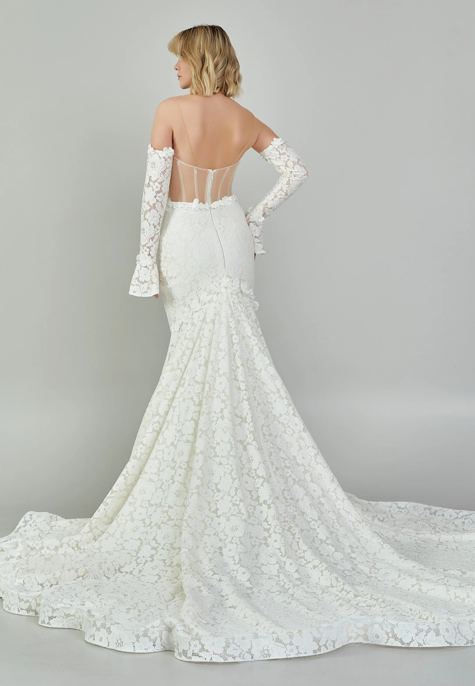 Off Shoulder Maxi Lace Regular Wedding Dress bnc9005 - Image 8