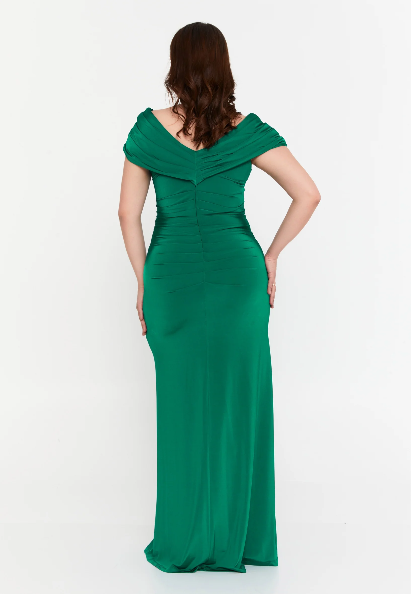 Off Shoulder Maxi Lycra Mermaid Plus Size Wedding Guest Dress msp77320 - Image 6