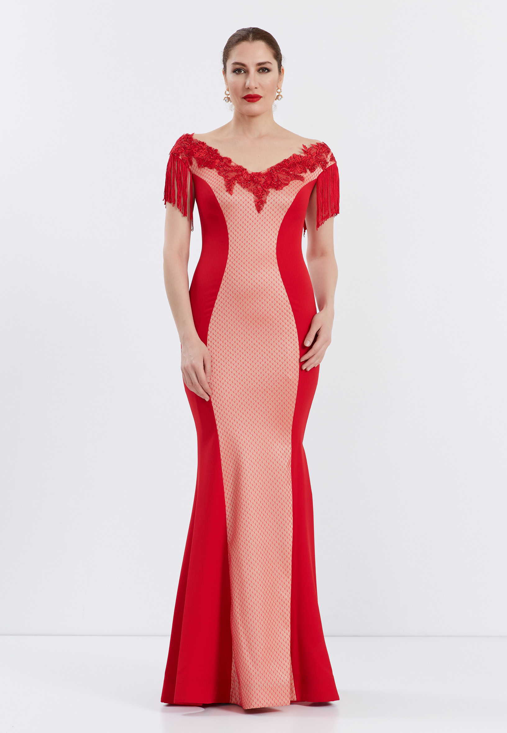 Off Shoulder Maxi Lycra Mermaid Regular Evening Dress frc4323