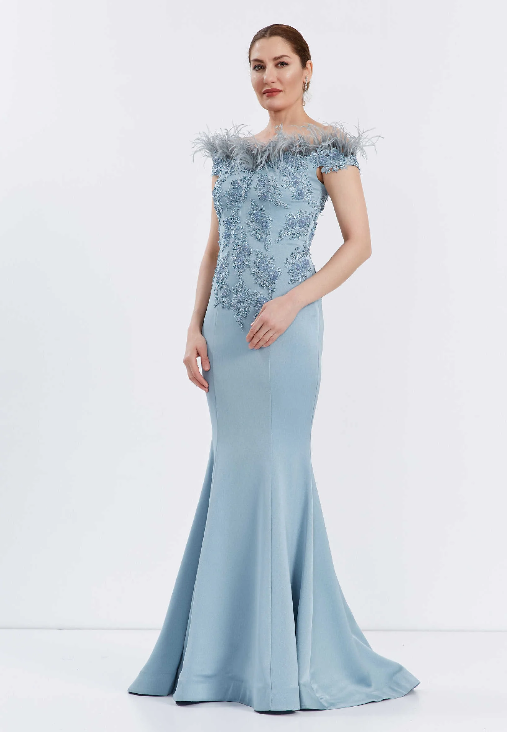 Off Shoulder Maxi Lycra Mermaid Regular Evening Dress frc6193 - Image 7