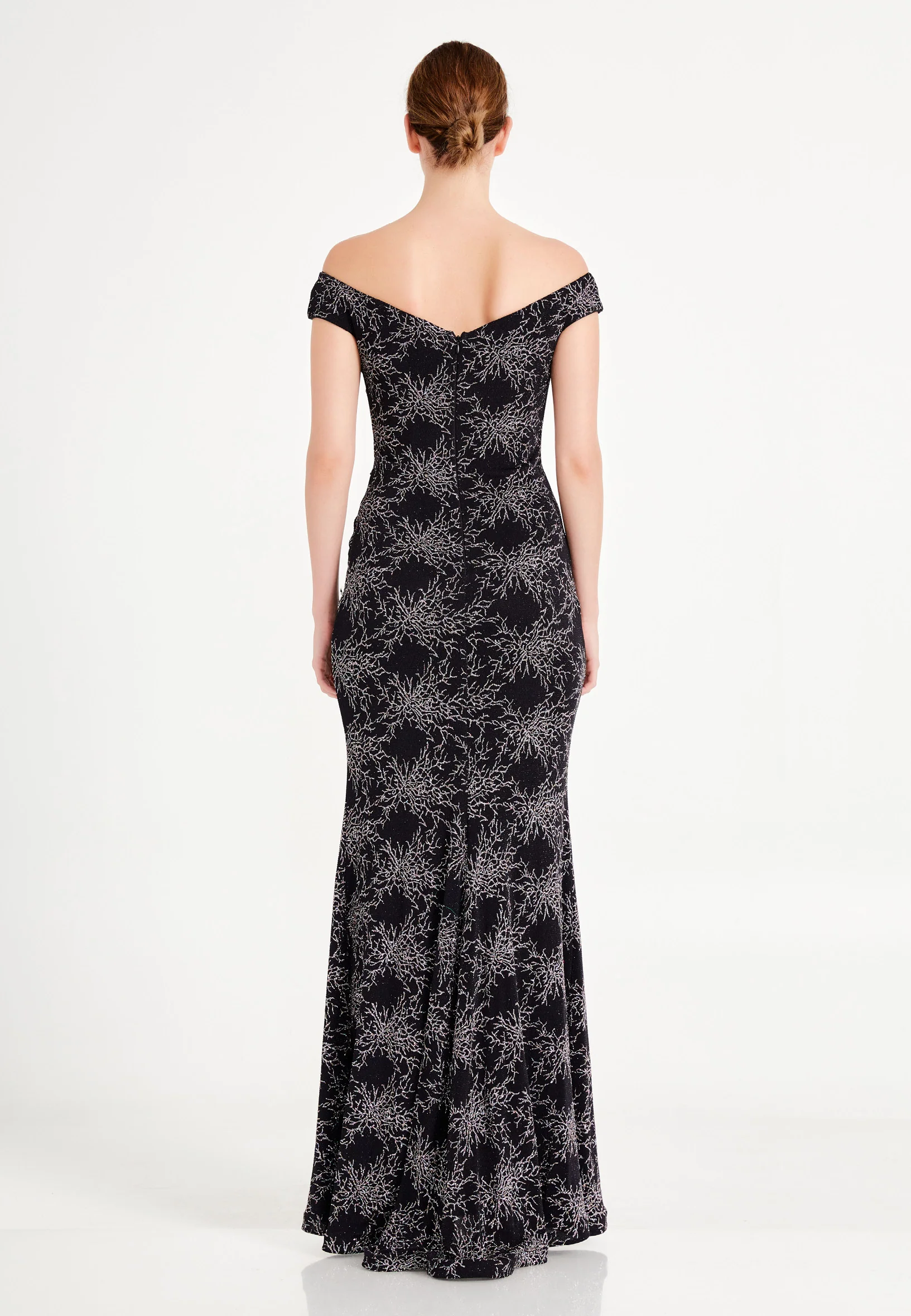 Off Shoulder Maxi Lycra Mermaid Regular Wedding Guest Dress for6453-1 - Image 2