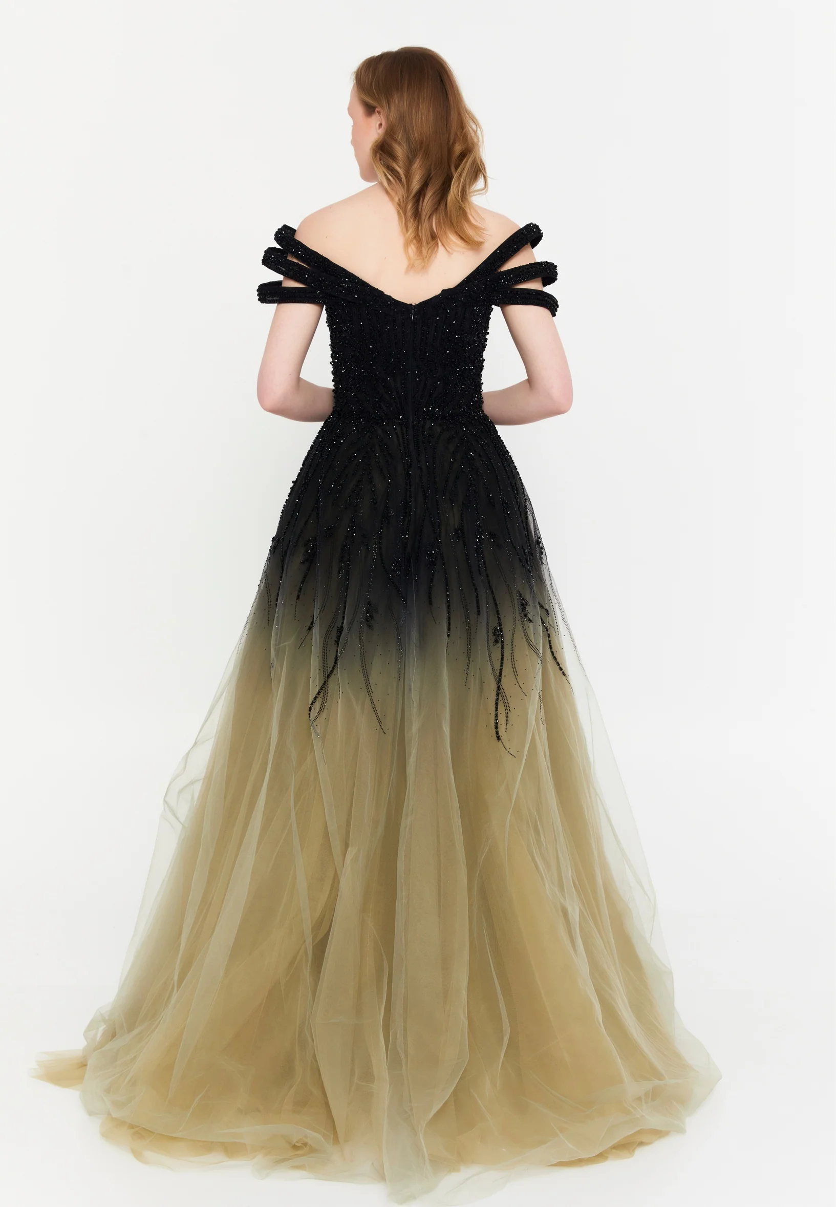 Off Shoulder Maxi Polyester A - Line Regular Prom Dress mti030119 - Image 2