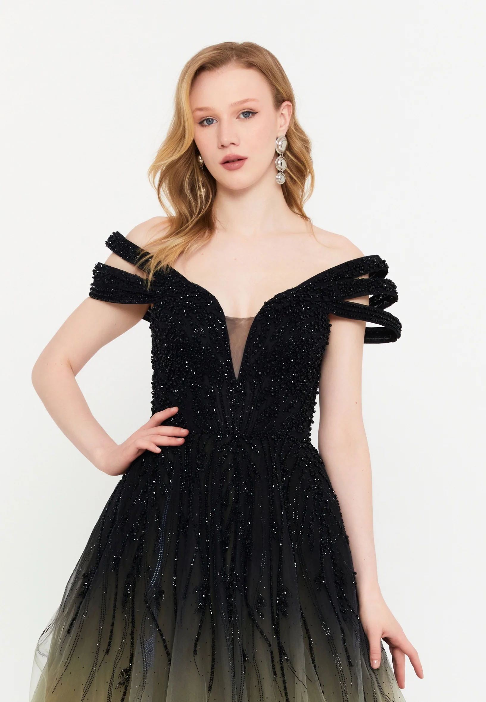 Off Shoulder Maxi Polyester A - Line Regular Prom Dress mti030119 - Image 4