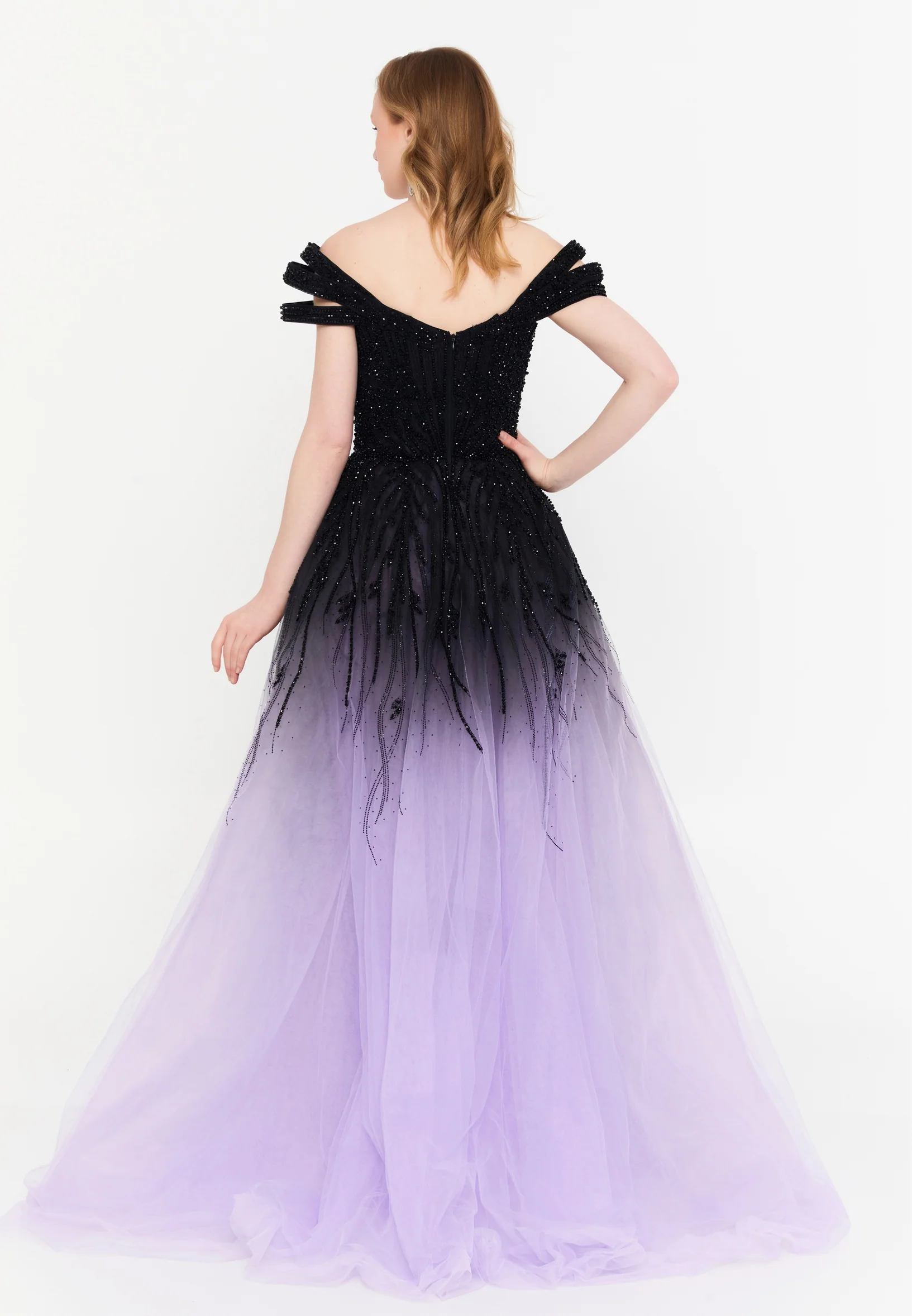 Off Shoulder Maxi Polyester A - Line Regular Prom Dress mti030119 - Image 6