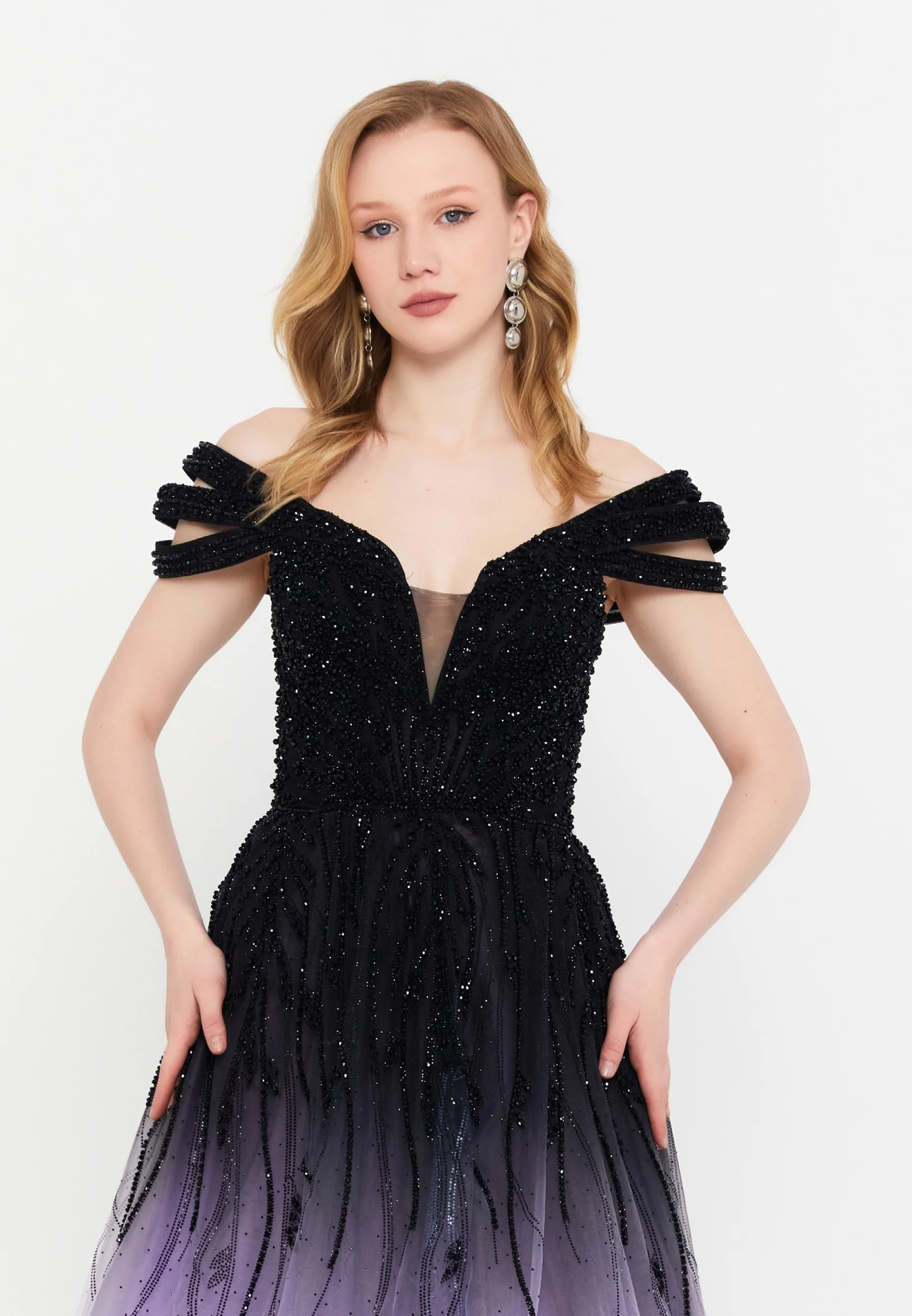 Off Shoulder Maxi Polyester A - Line Regular Prom Dress mti030119 - Image 8