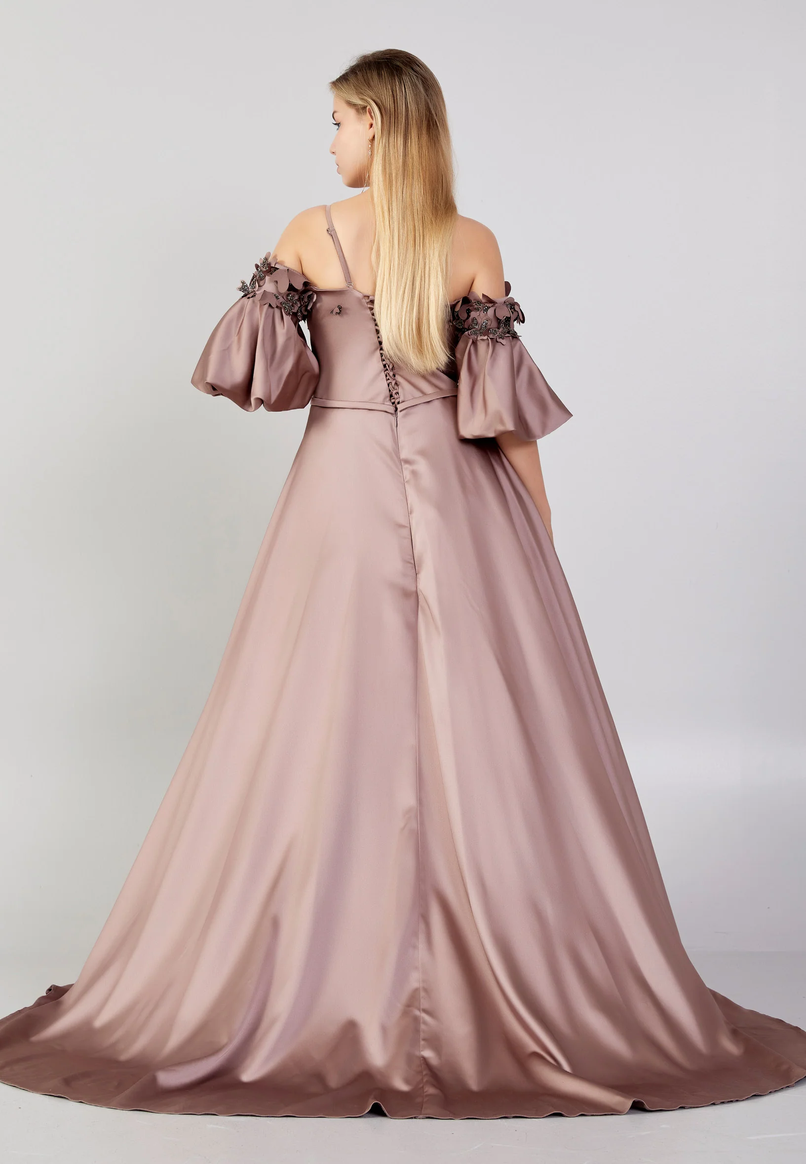 Off Shoulder Maxi Polyester Column Plus Size Wedding Guest Dress knz3063-b - Image 2
