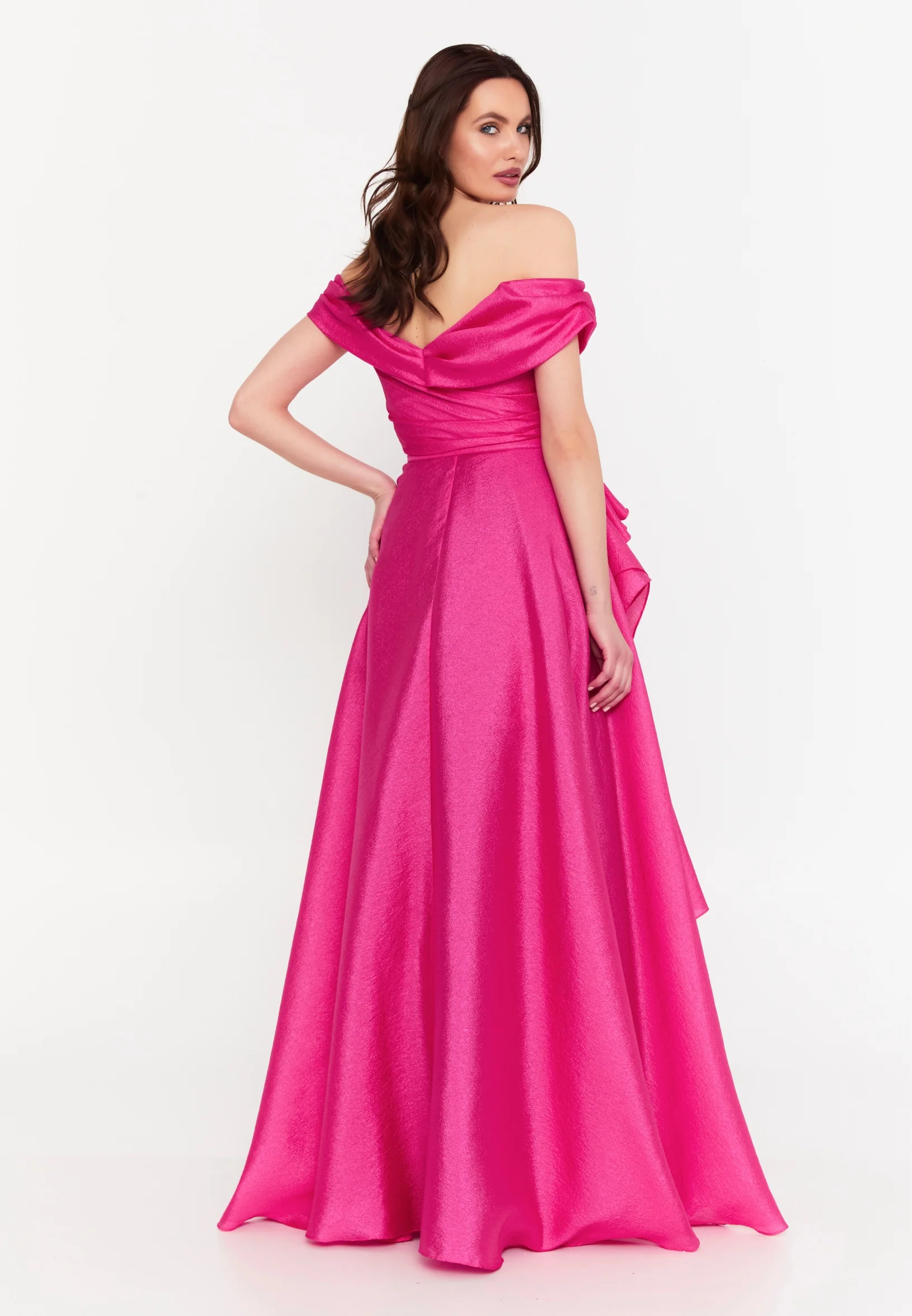 Off Shoulder Maxi Polyester Column Regular Prom Dress aln1828 - Image 10