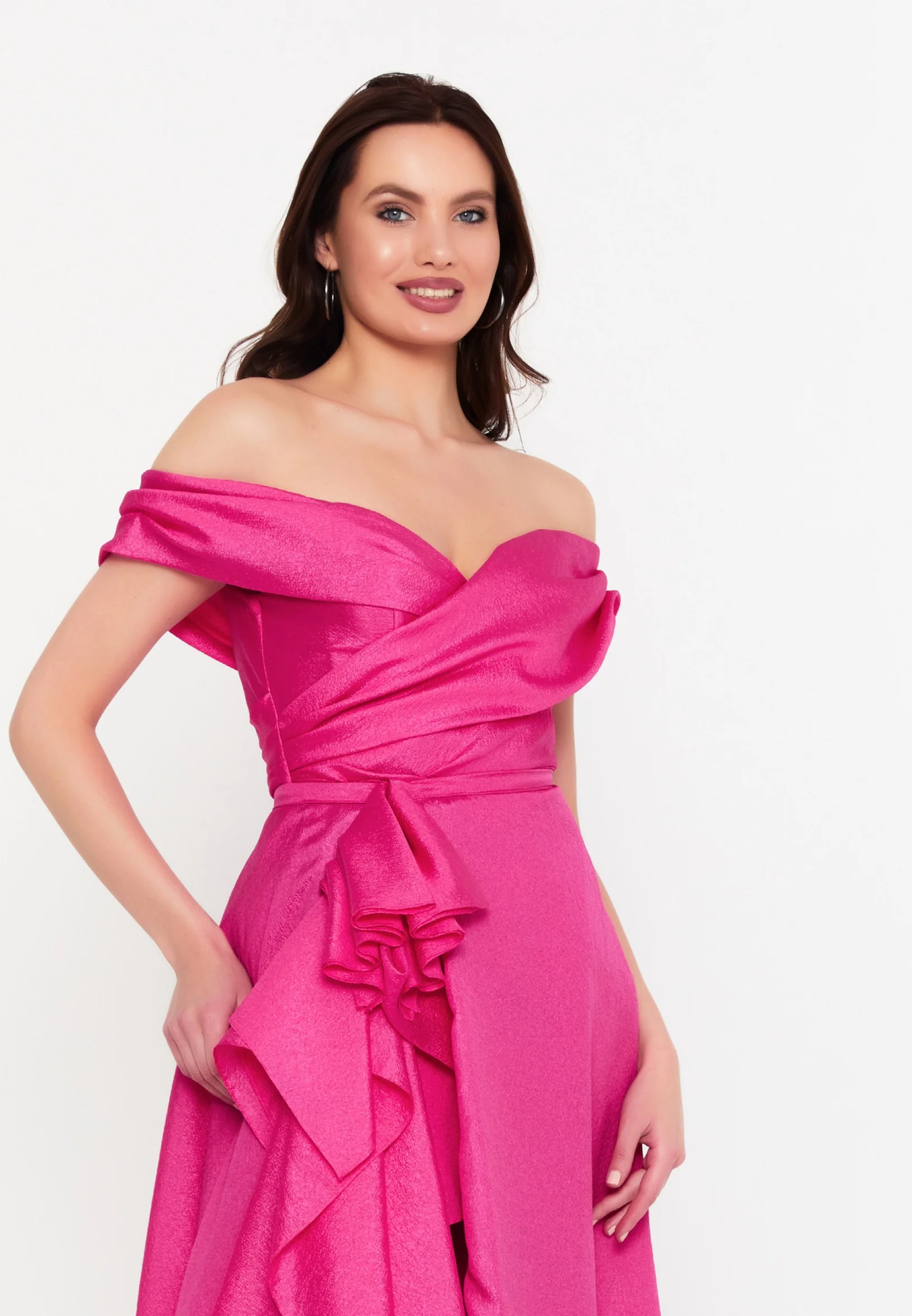 Off Shoulder Maxi Polyester Column Regular Prom Dress aln1828 - Image 12