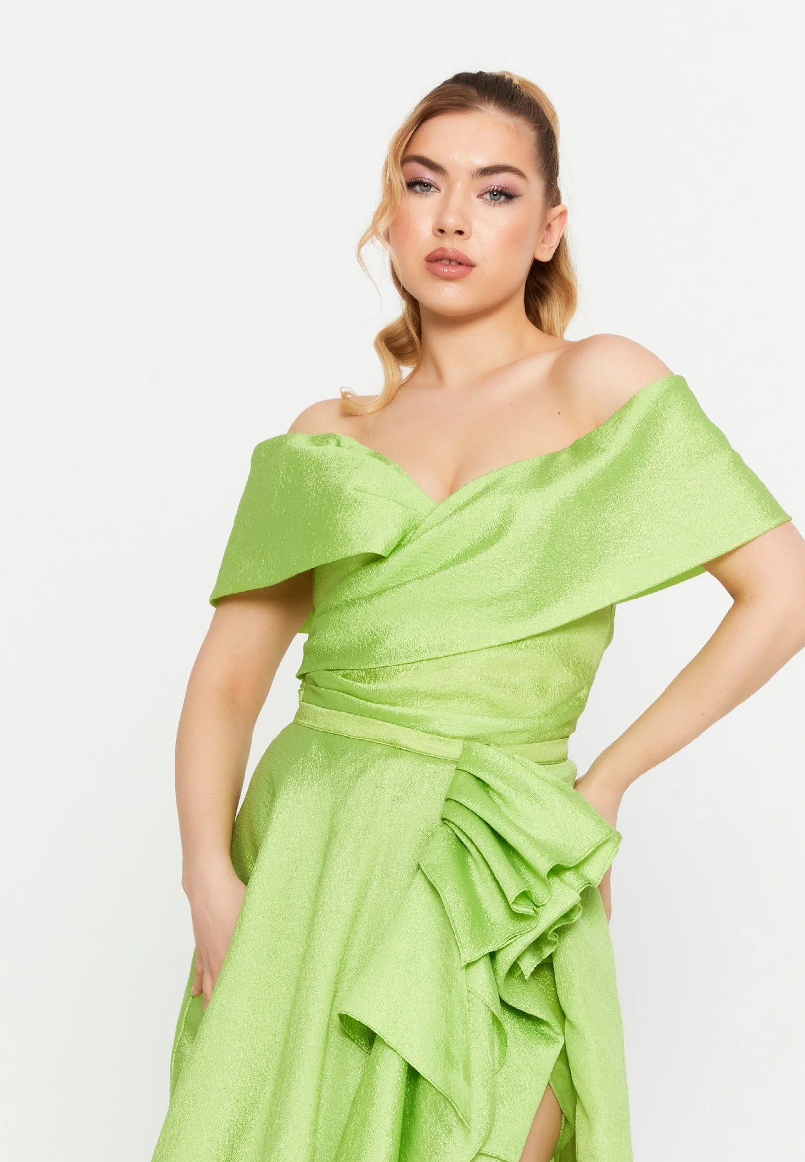 Off Shoulder Maxi Polyester Column Regular Prom Dress aln1828 - Image 4