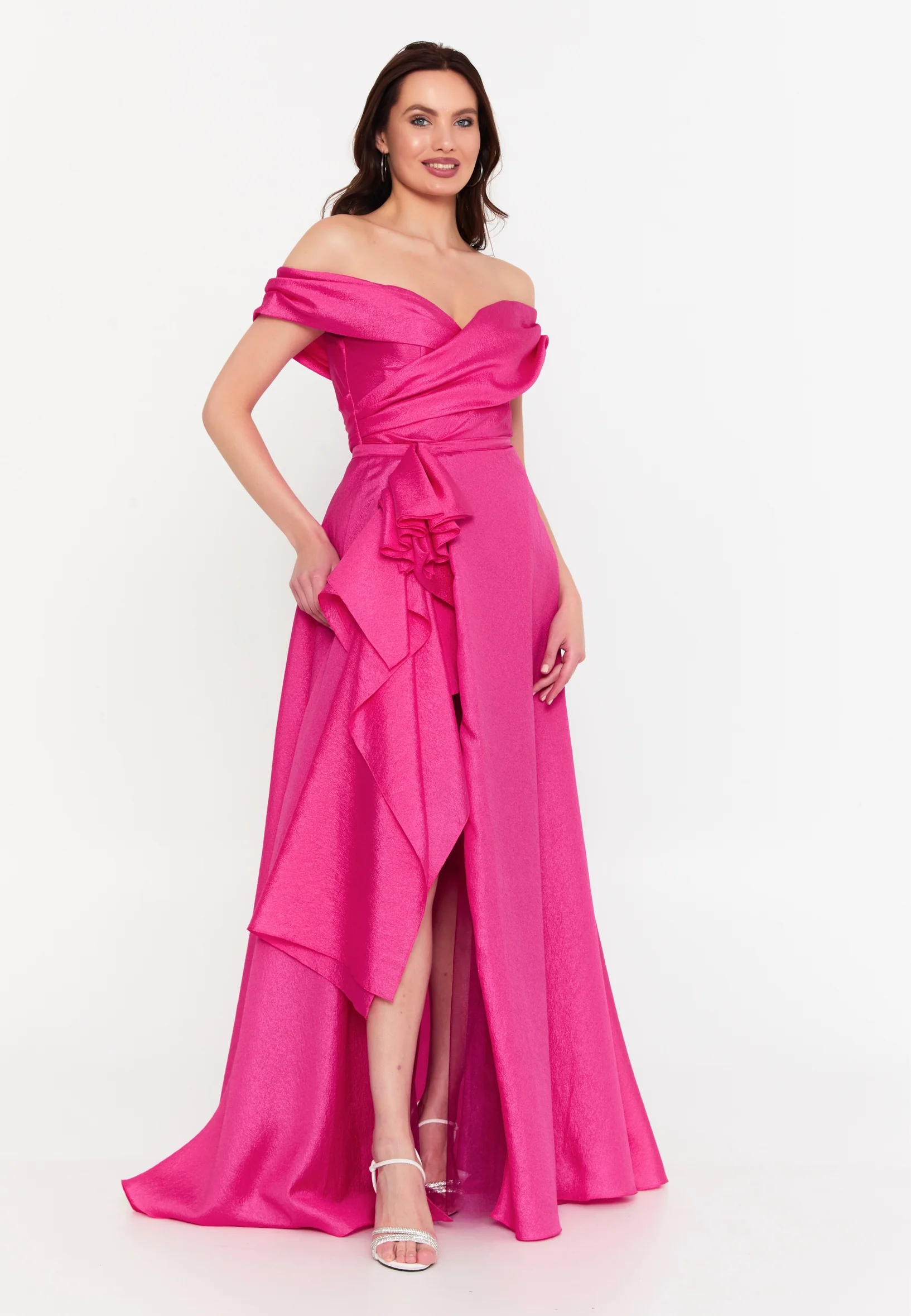 Off Shoulder Maxi Polyester Column Regular Prom Dress aln1828 - Image 9