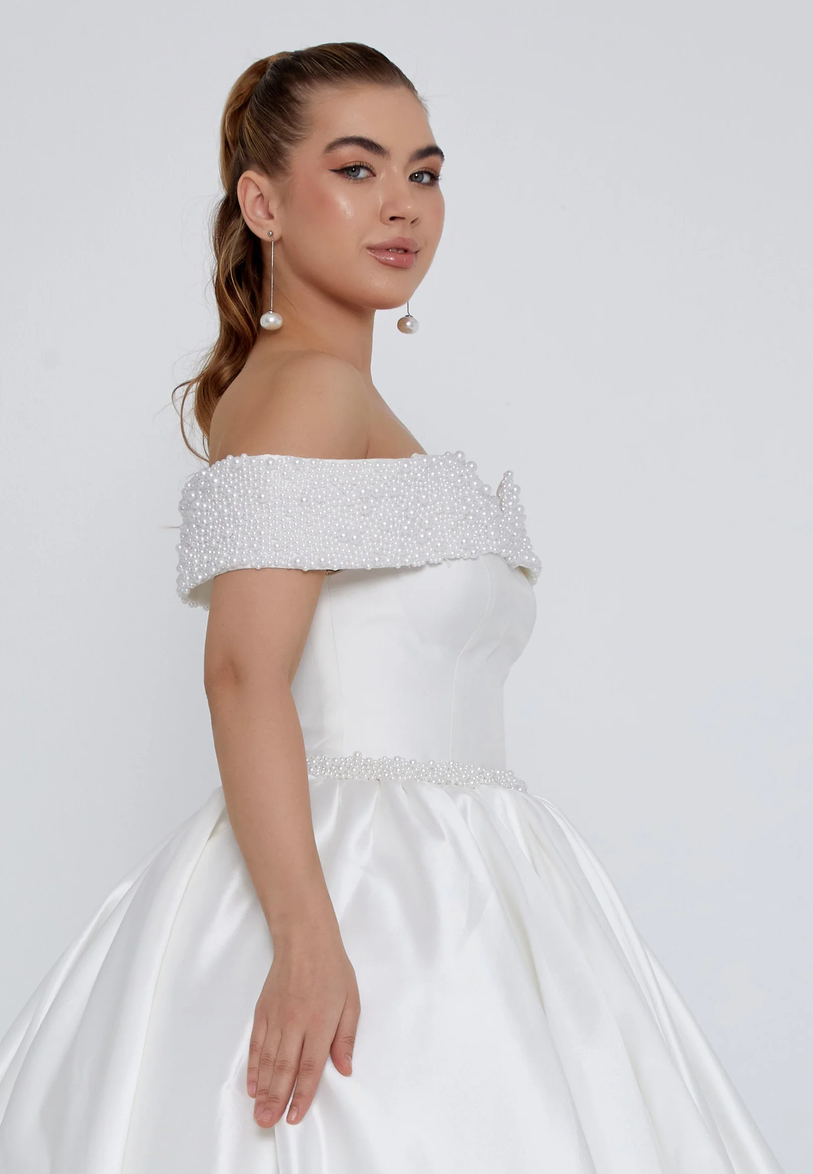 Off Shoulder Maxi Polyester Regular Wedding Dress blv350206 - Image 2