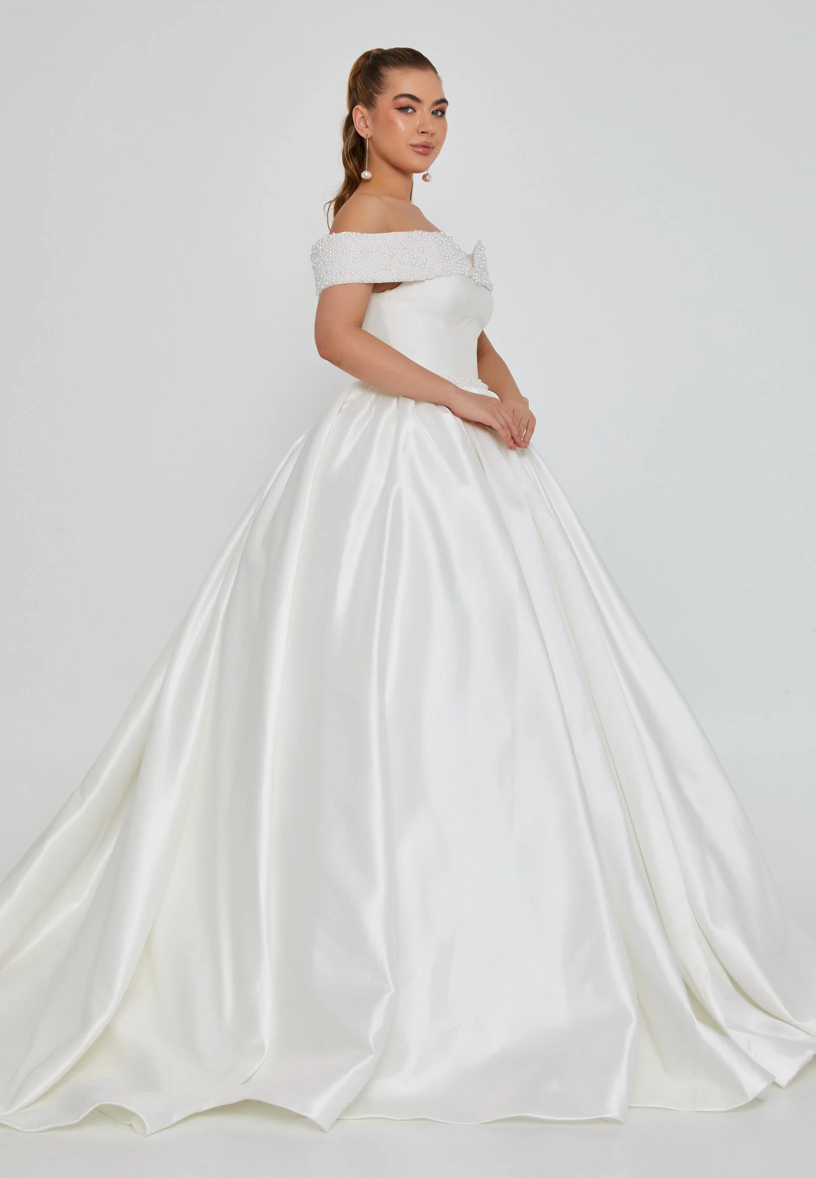 Off Shoulder Maxi Polyester Regular Wedding Dress blv350206 - Image 5