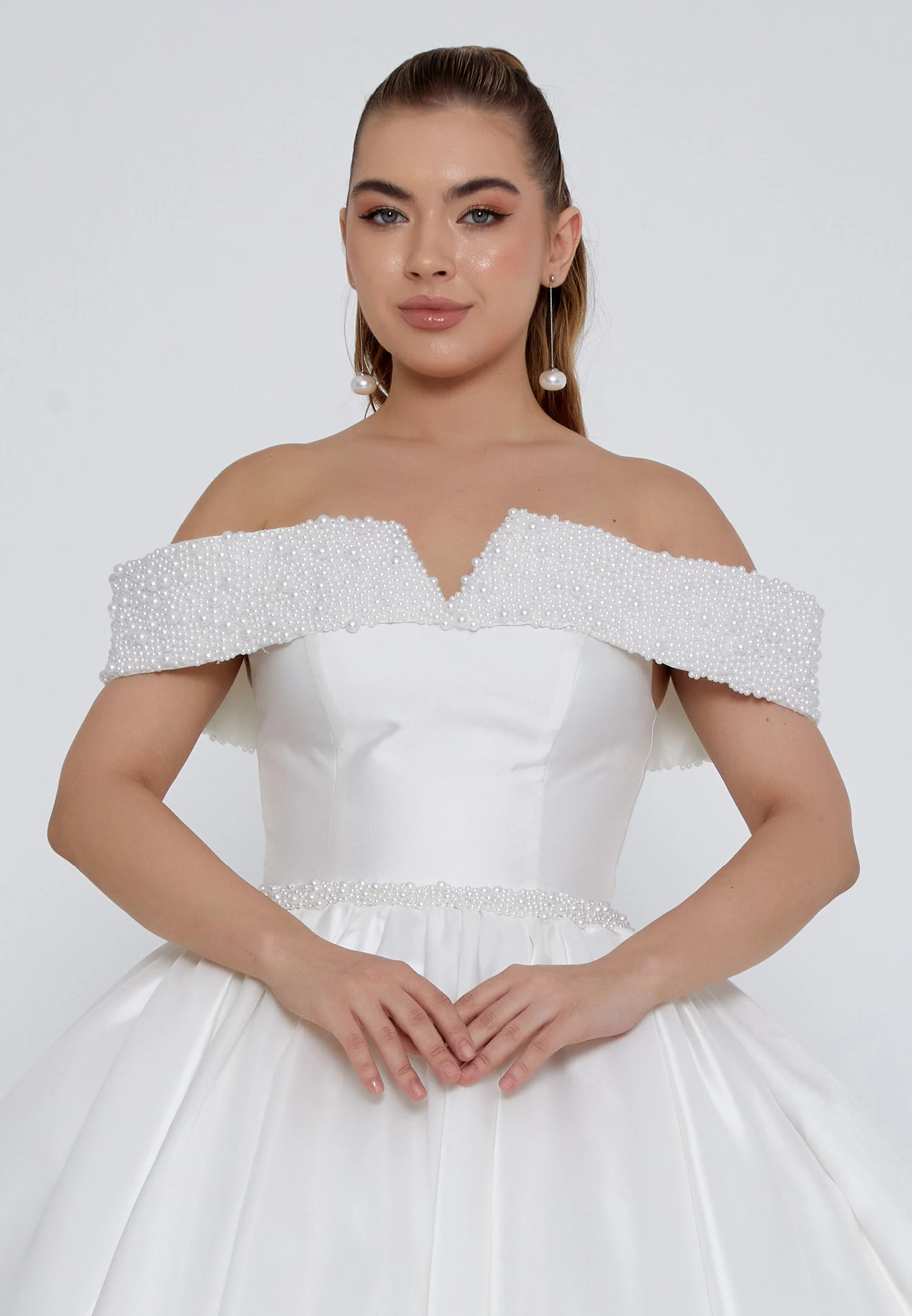 Off Shoulder Maxi Polyester Regular Wedding Dress blv350206 - Image 7
