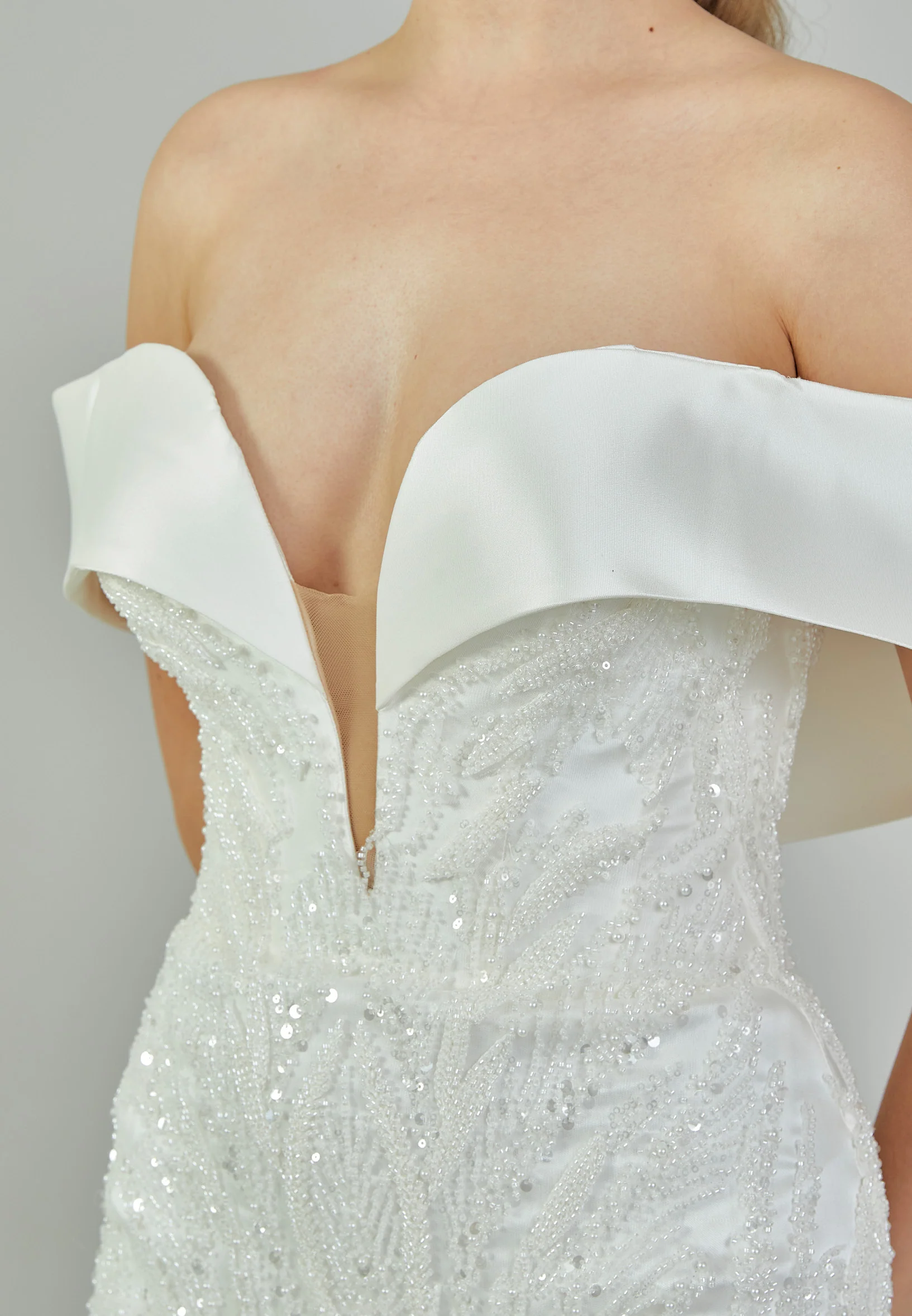 Off Shoulder Maxi Polyester Regular Wedding Dress bnc9000 - Image 4