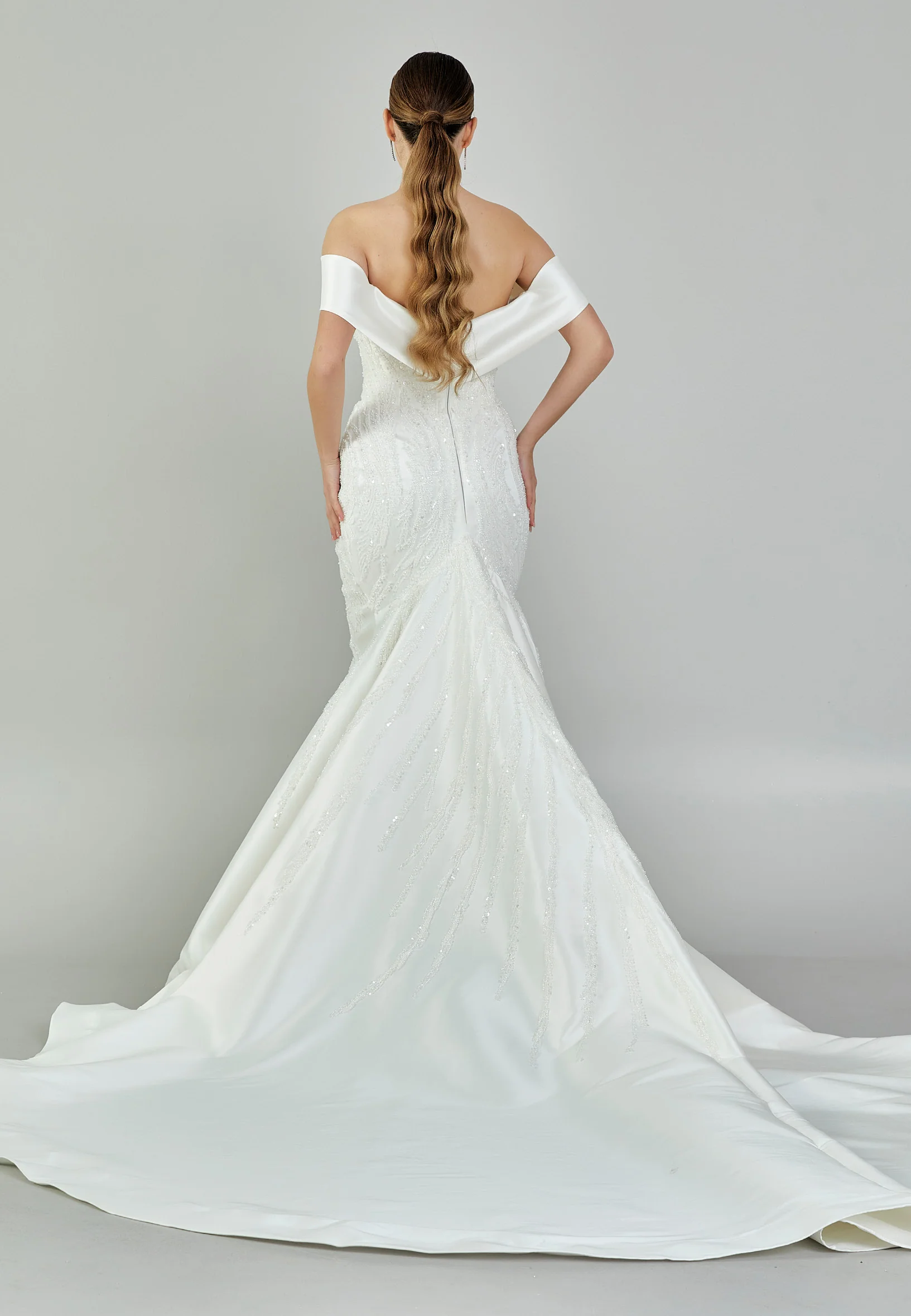 Off Shoulder Maxi Polyester Regular Wedding Dress bnc9000 - Image 6