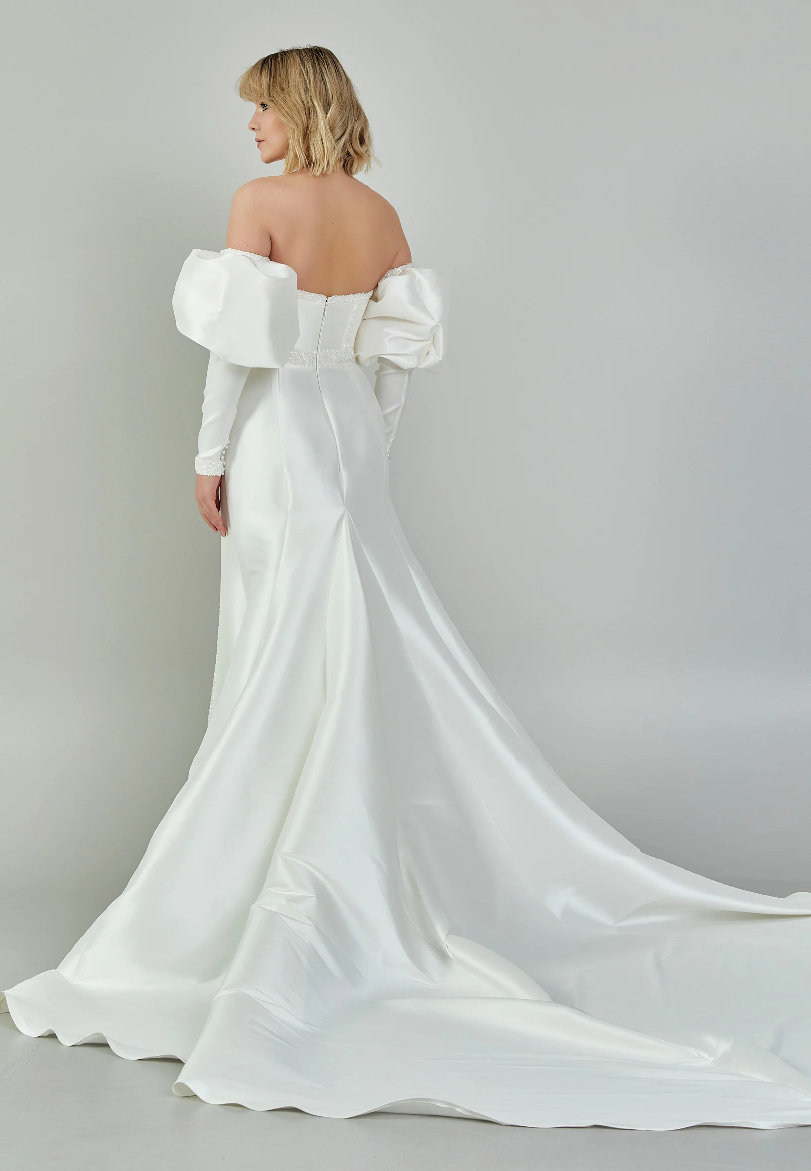 Off Shoulder Maxi Polyester Regular Wedding Dress bnc9097 - Image 7