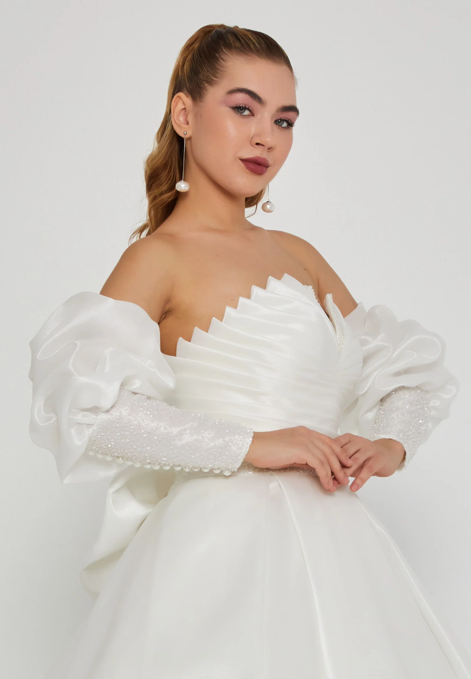 Off Shoulder Maxi Polyester Regular Wedding Dress ssc003 - Image 2