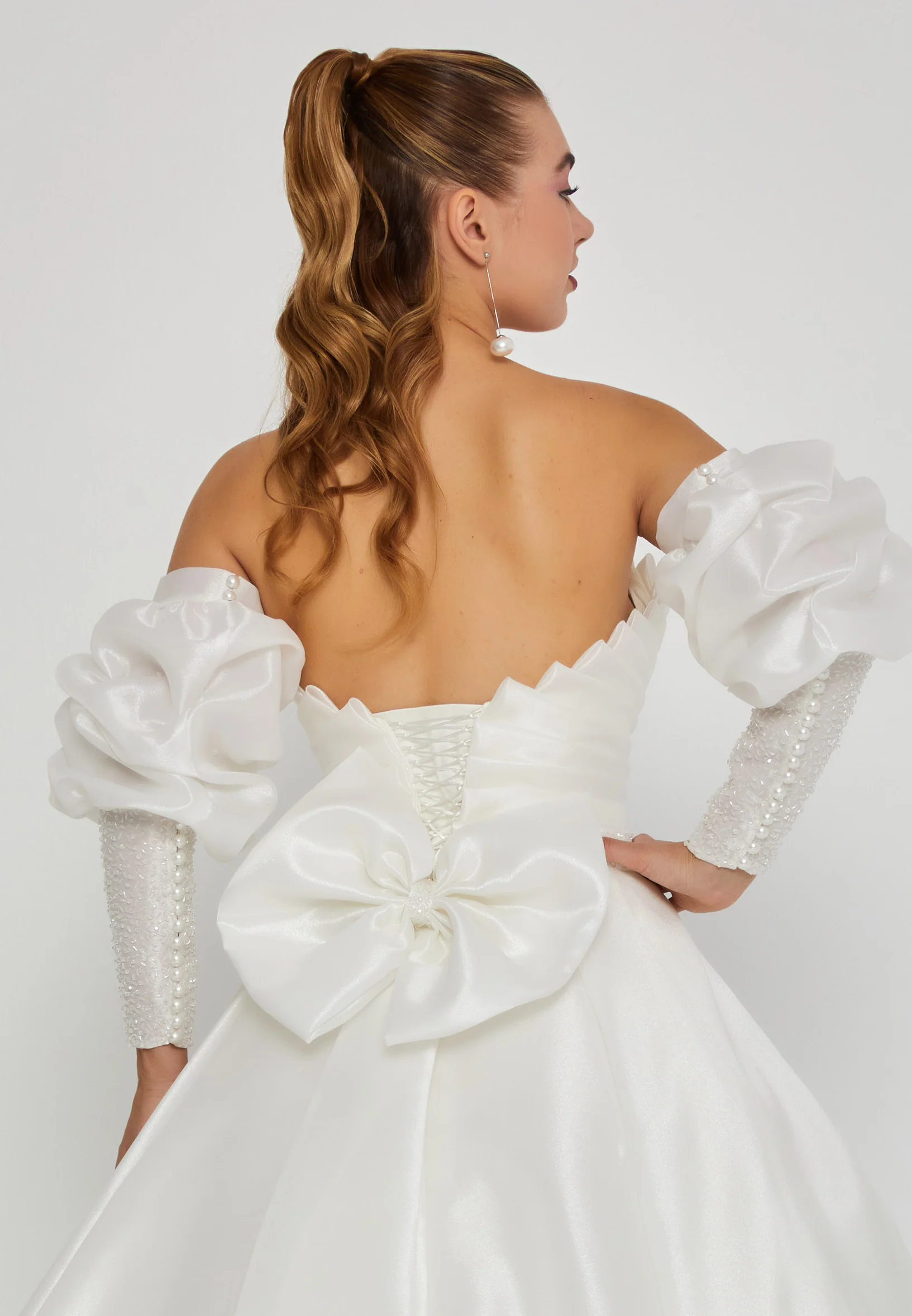 Off Shoulder Maxi Polyester Regular Wedding Dress ssc003 - Image 3