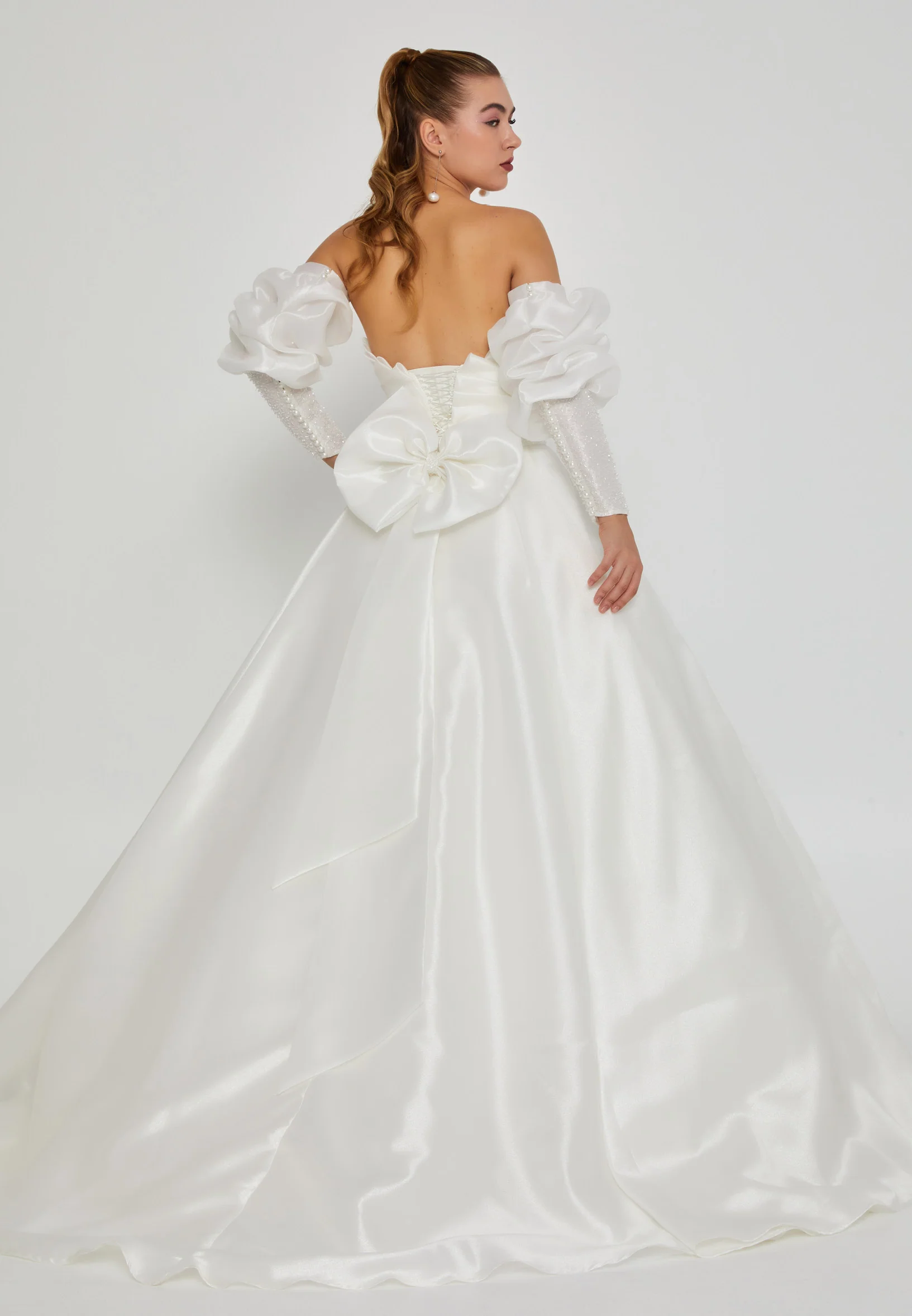 Off Shoulder Maxi Polyester Regular Wedding Dress ssc003 - Image 4
