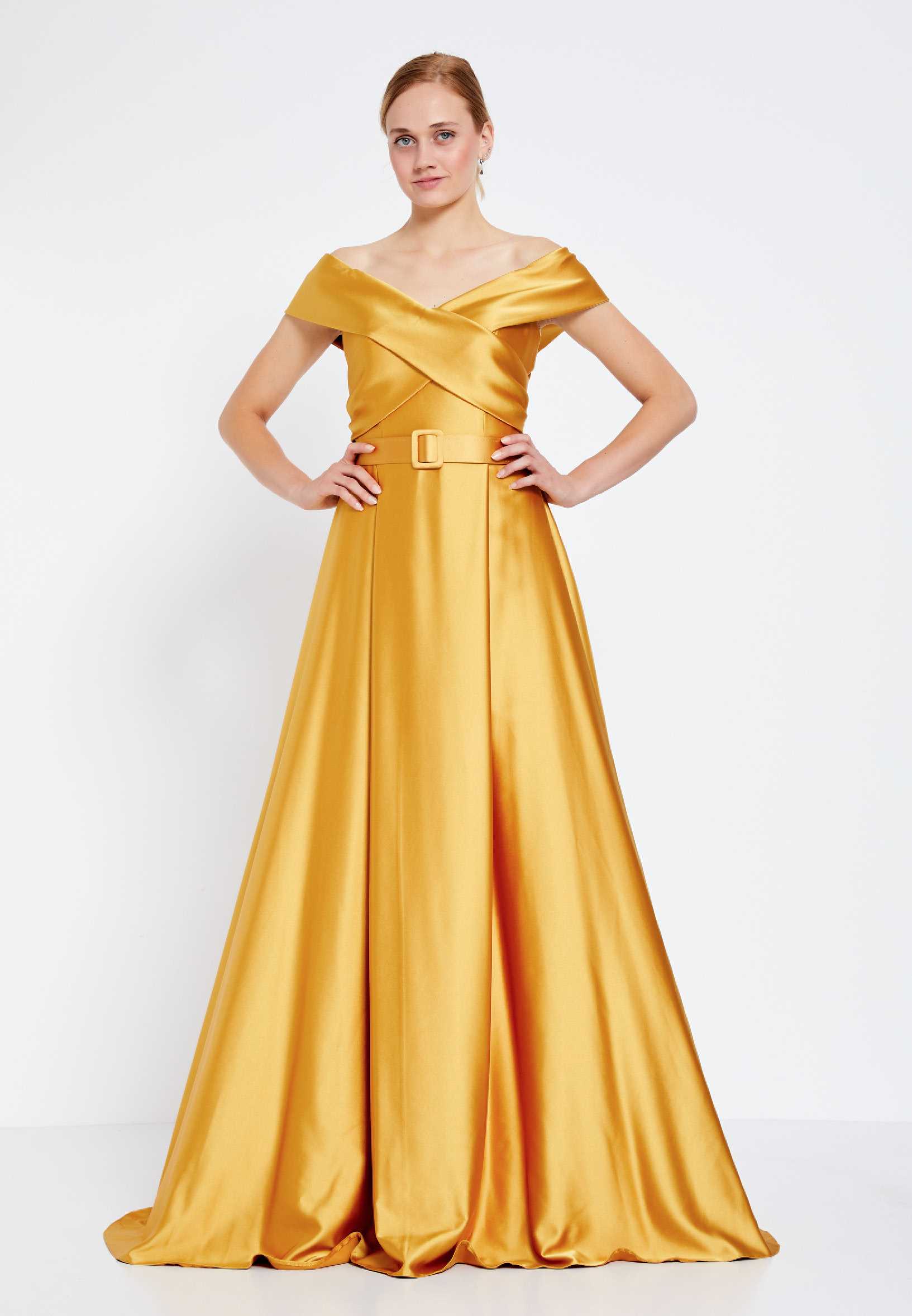 Off Shoulder Maxi Satin A - Line Regular Prom Dress brq1242 - Image 17