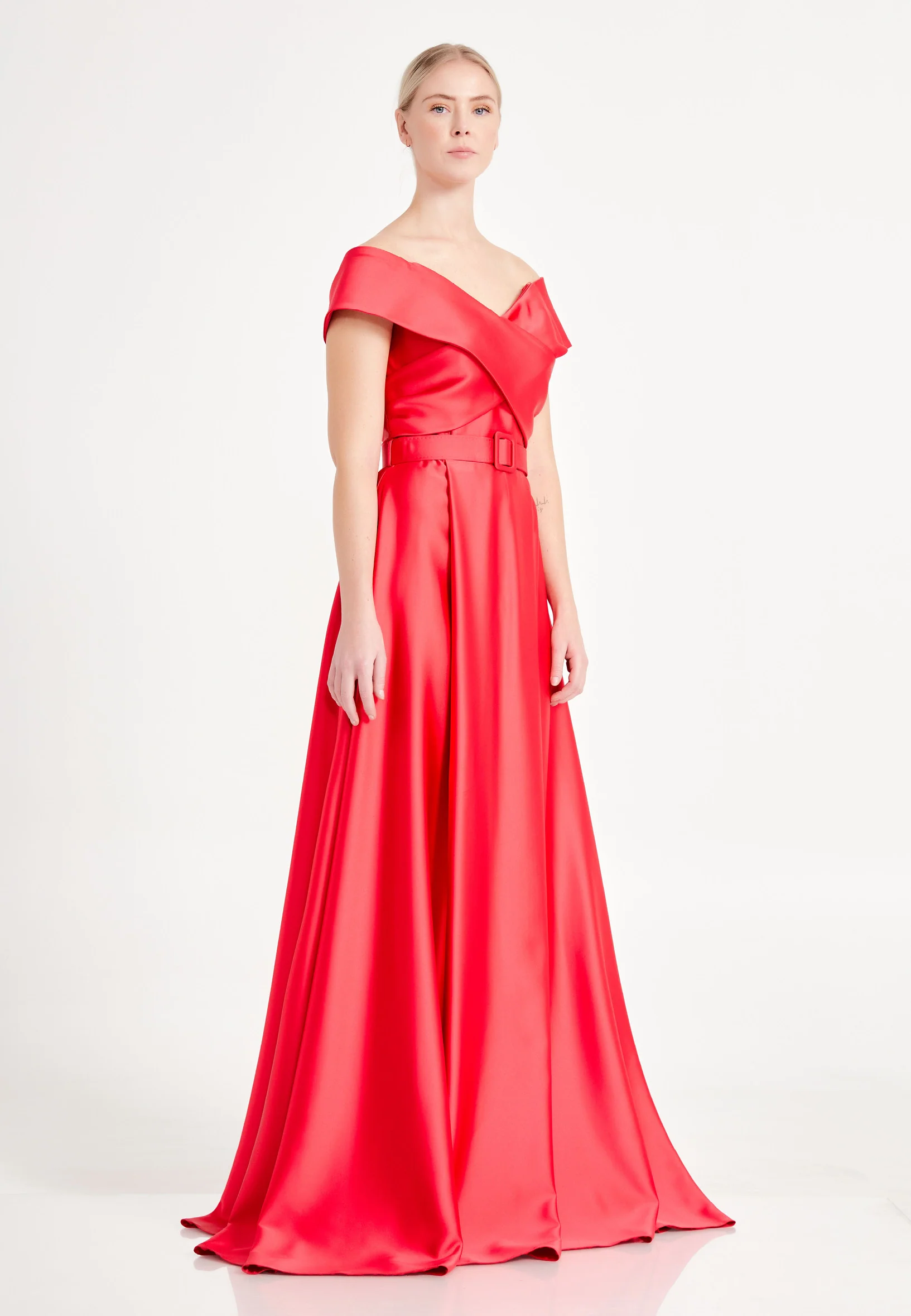 Off Shoulder Maxi Satin A - Line Regular Prom Dress brq1242 - Image 7