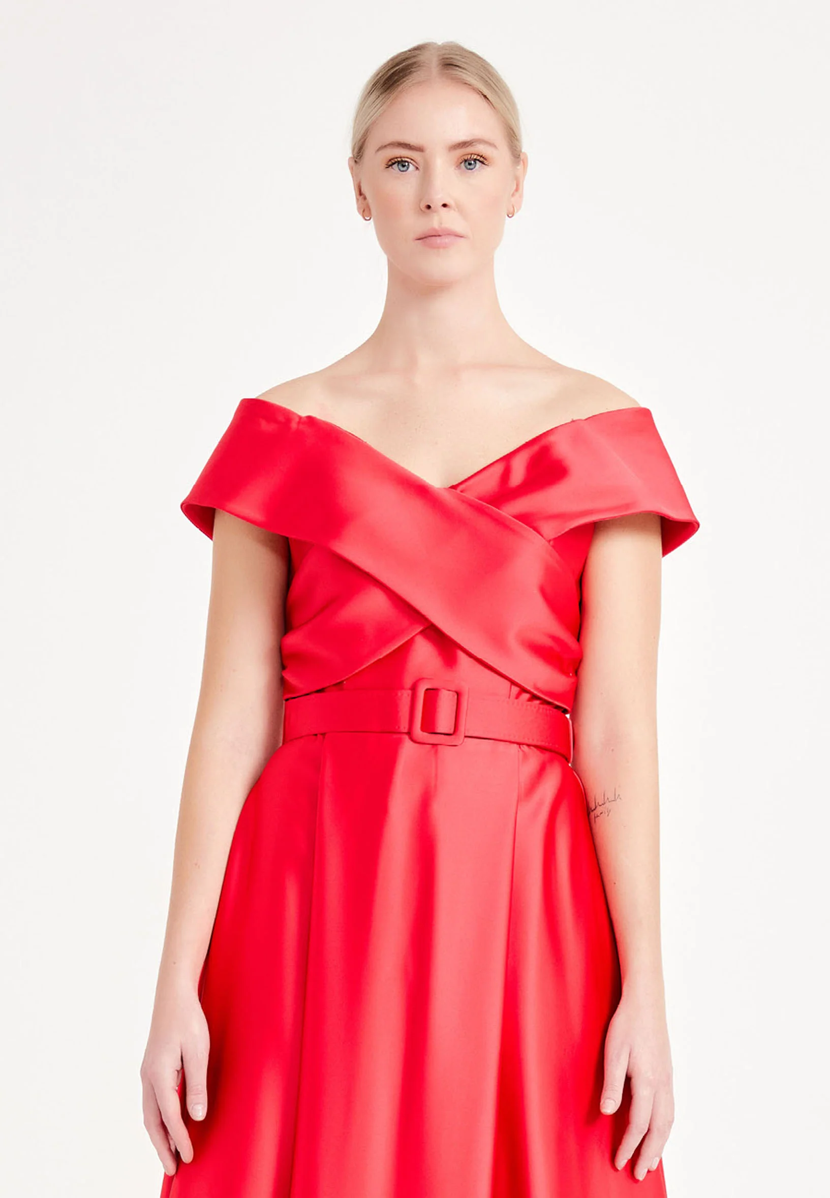 Off Shoulder Maxi Satin A - Line Regular Prom Dress brq1242 - Image 8