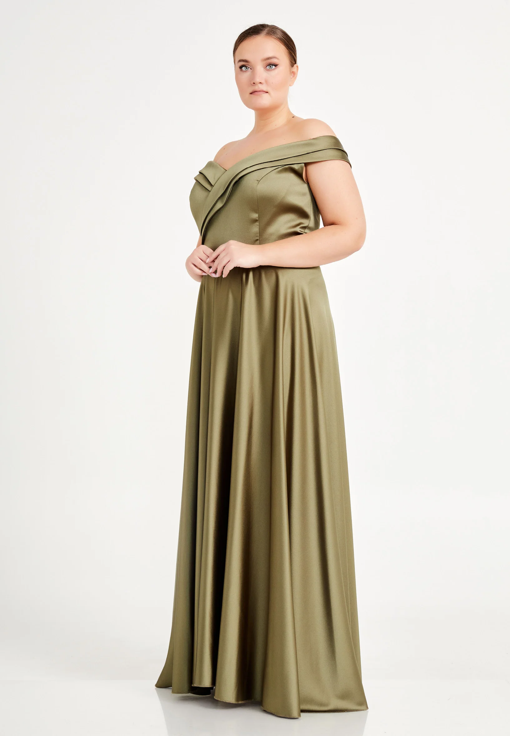 Off Shoulder Maxi Satin Column Plus Size Evening Dress brq1080-b - Image 7