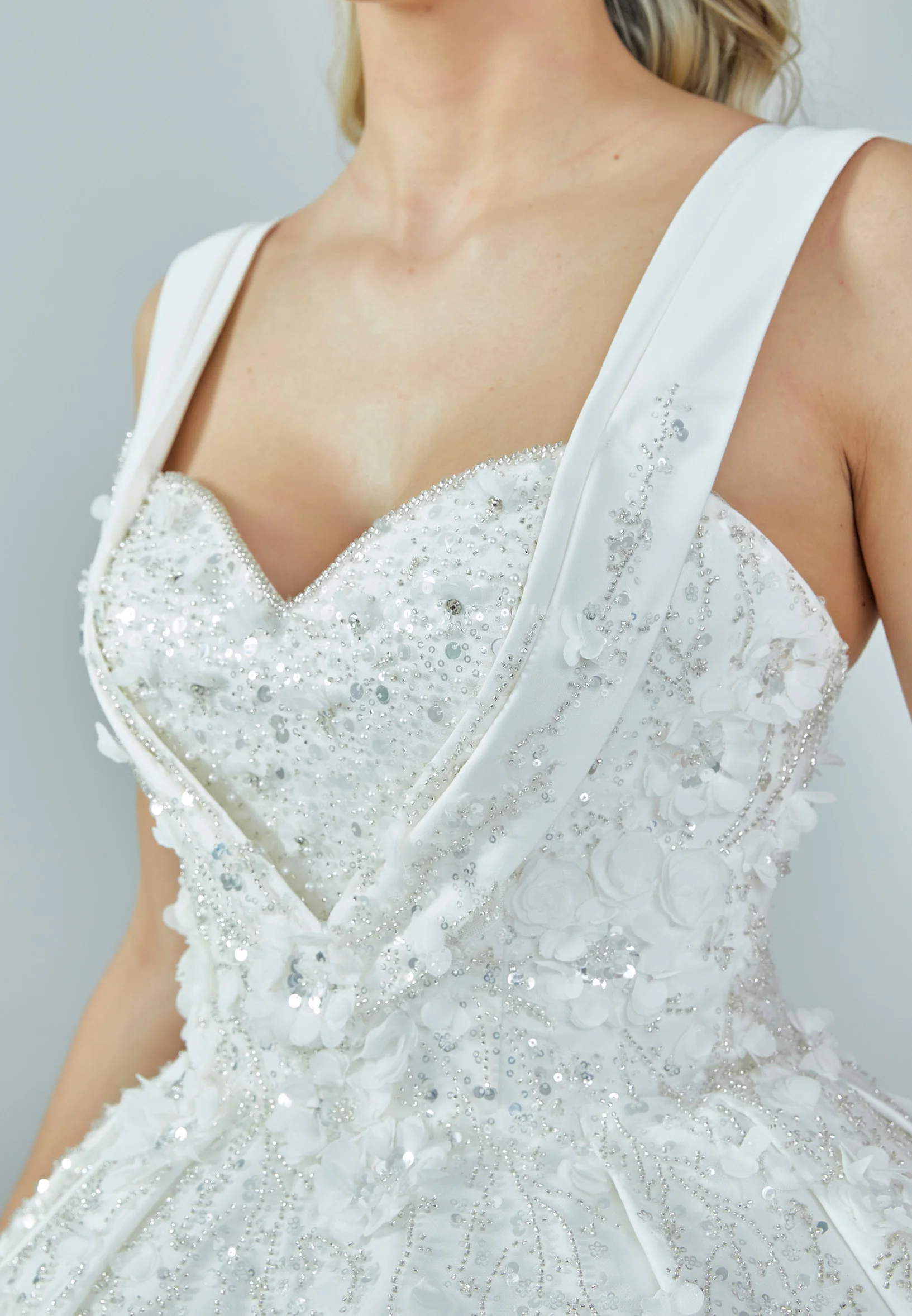 Off Shoulder Maxi Satin Regular Wedding Dress abb2201201 - Image 4
