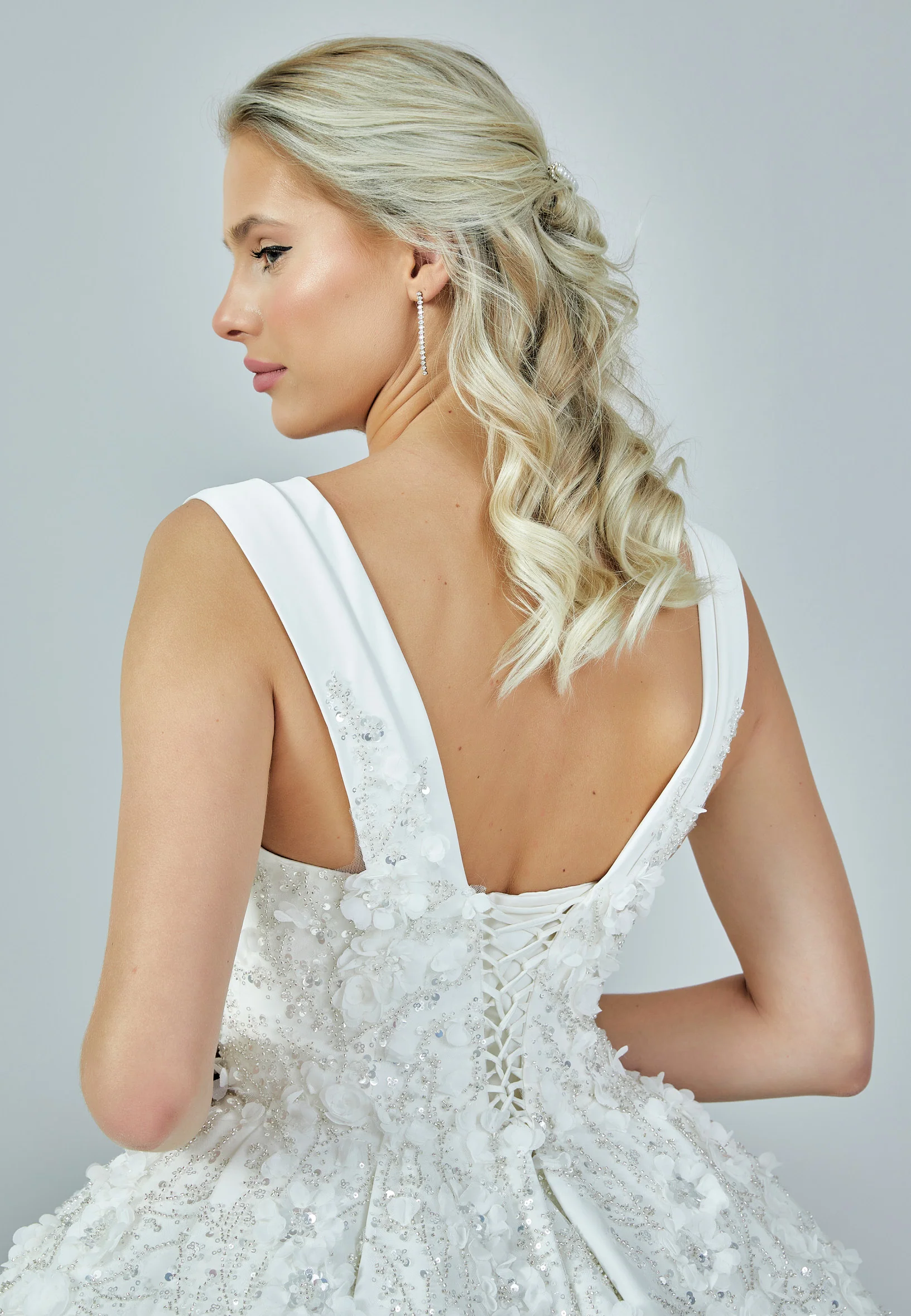 Off Shoulder Maxi Satin Regular Wedding Dress abb2201201 - Image 8