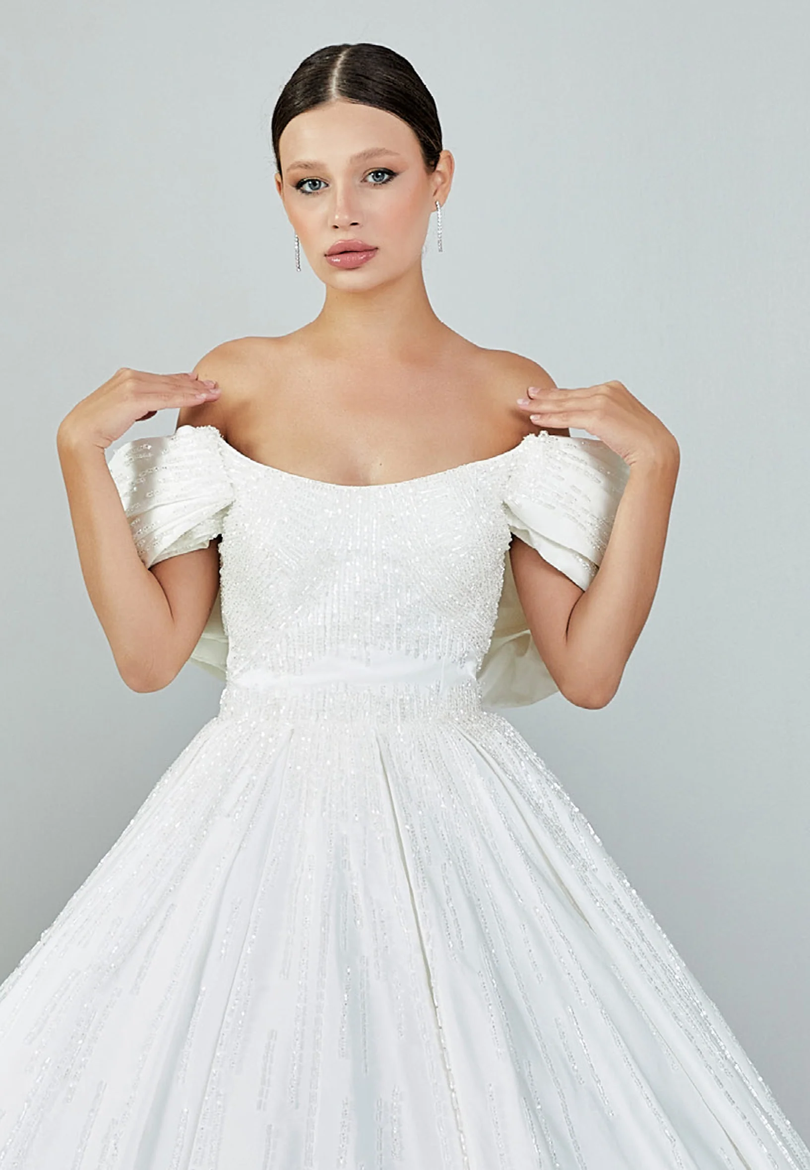 Off Shoulder Maxi Satin Regular Wedding Dress abb23041 - Image 7