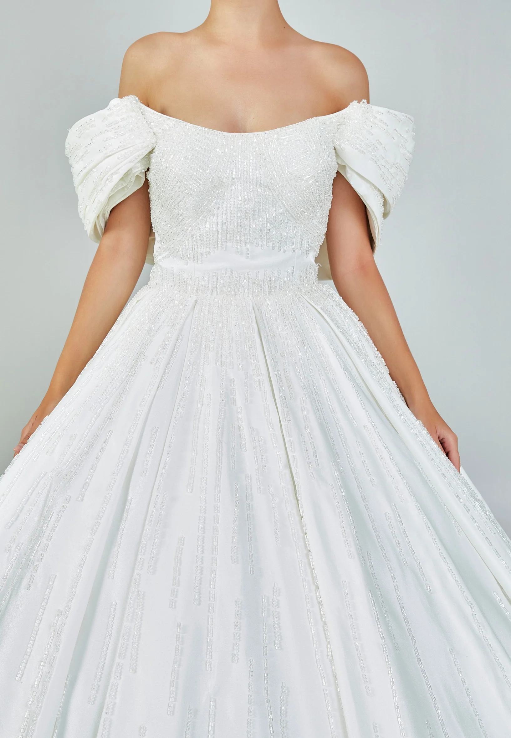 Off Shoulder Maxi Satin Regular Wedding Dress abb23041 - Image 8