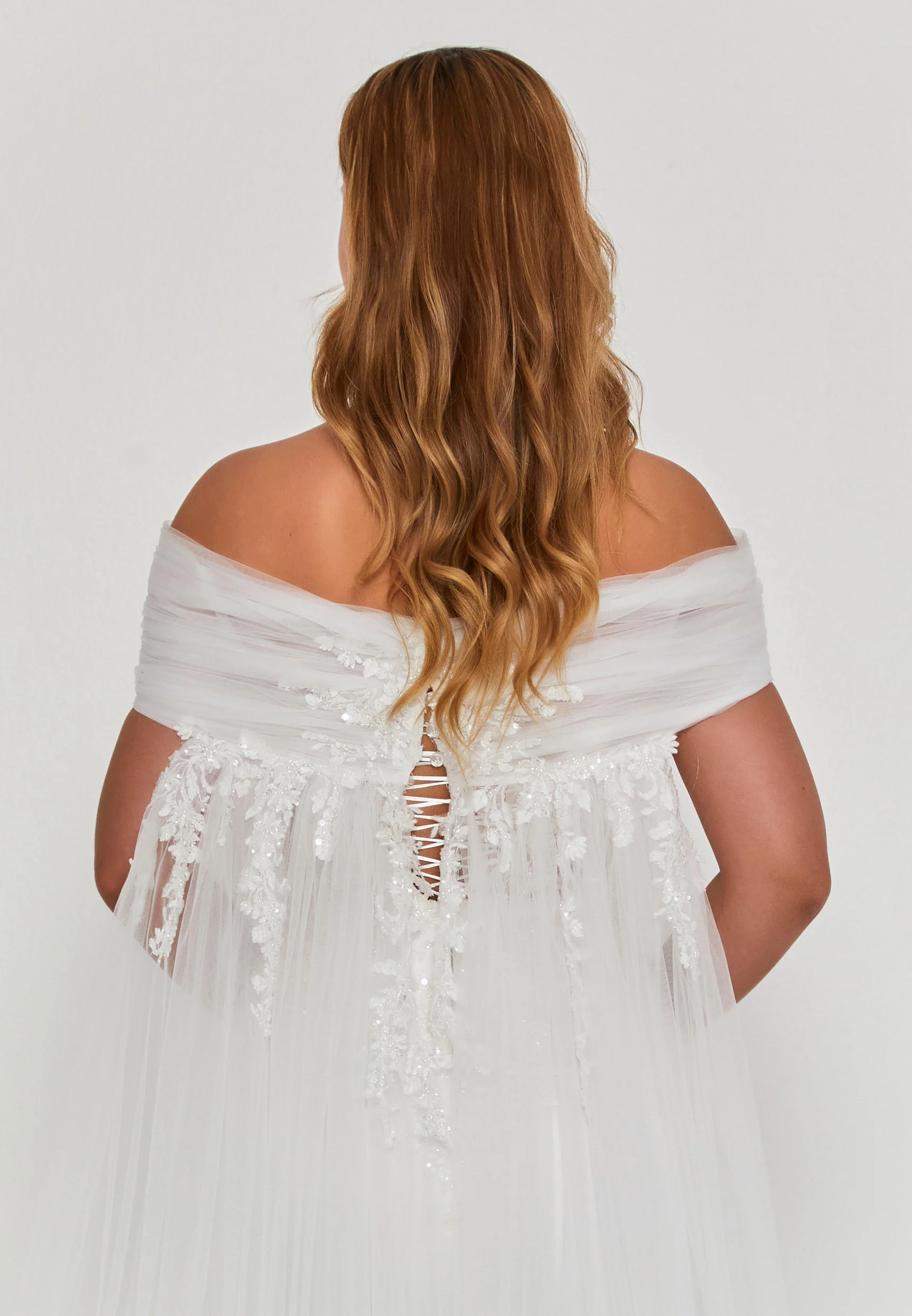 Off Shoulder Maxi Satin Regular Wedding Dress abb25024 - Image 3