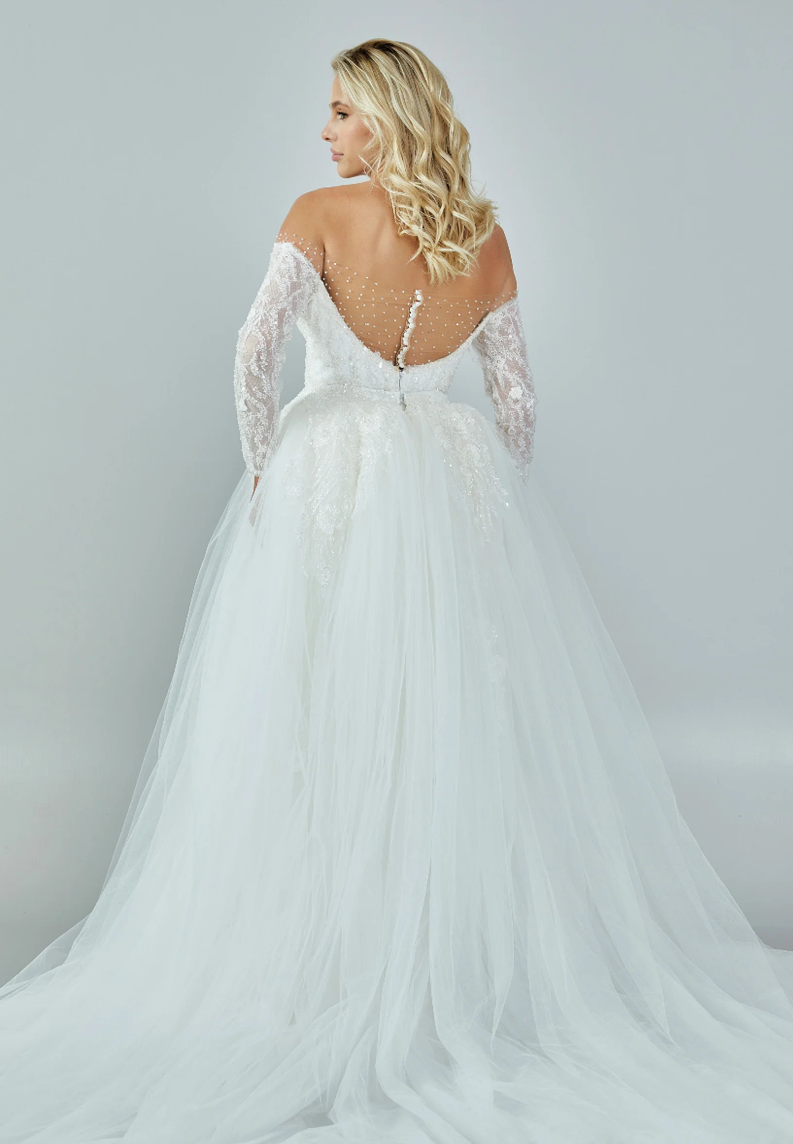 Off Shoulder Maxi Satin Regular Wedding Dress bnc8085 - Image 5