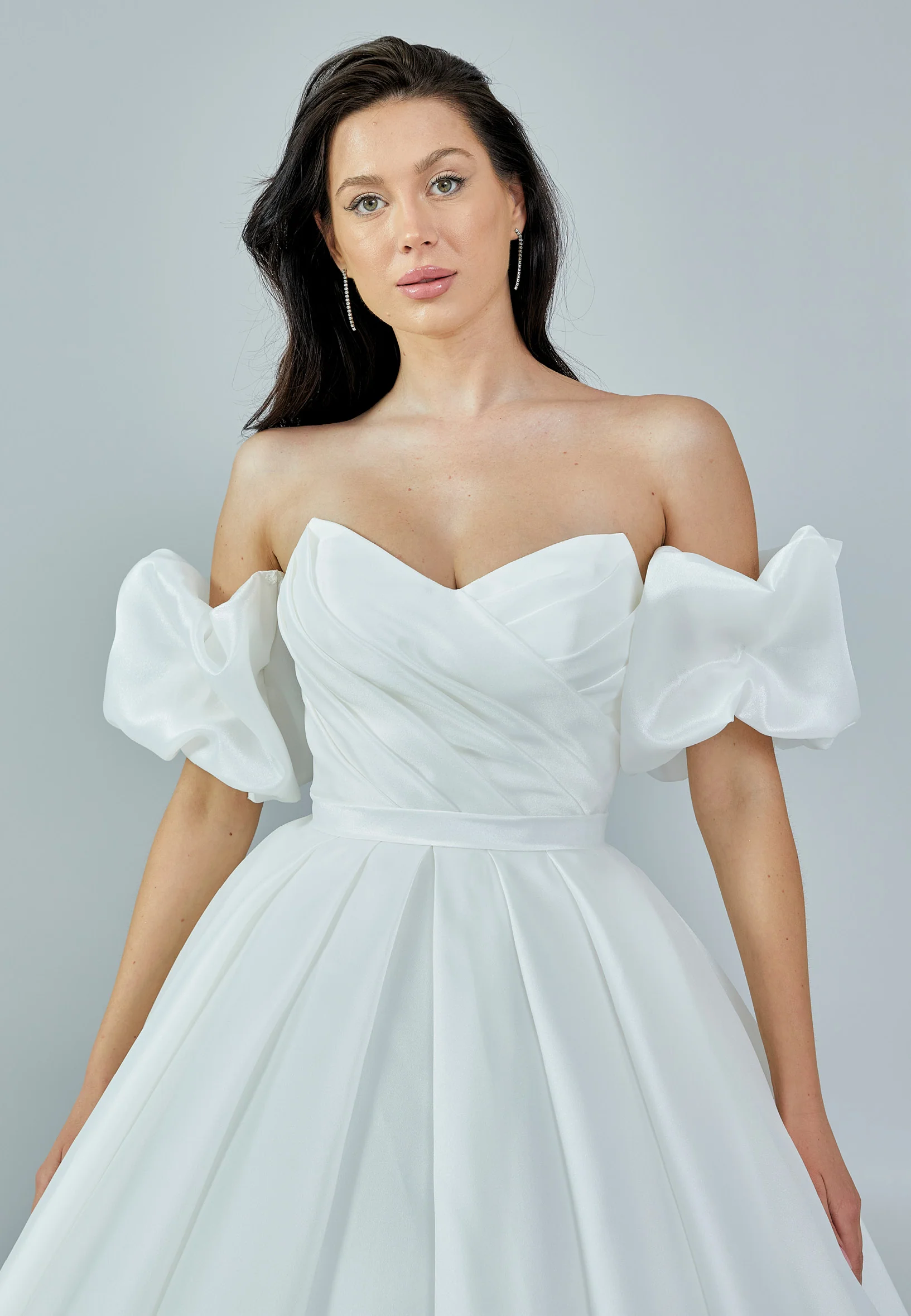 Off Shoulder Maxi Satin Regular Wedding Dress rlb1643 - Image 10