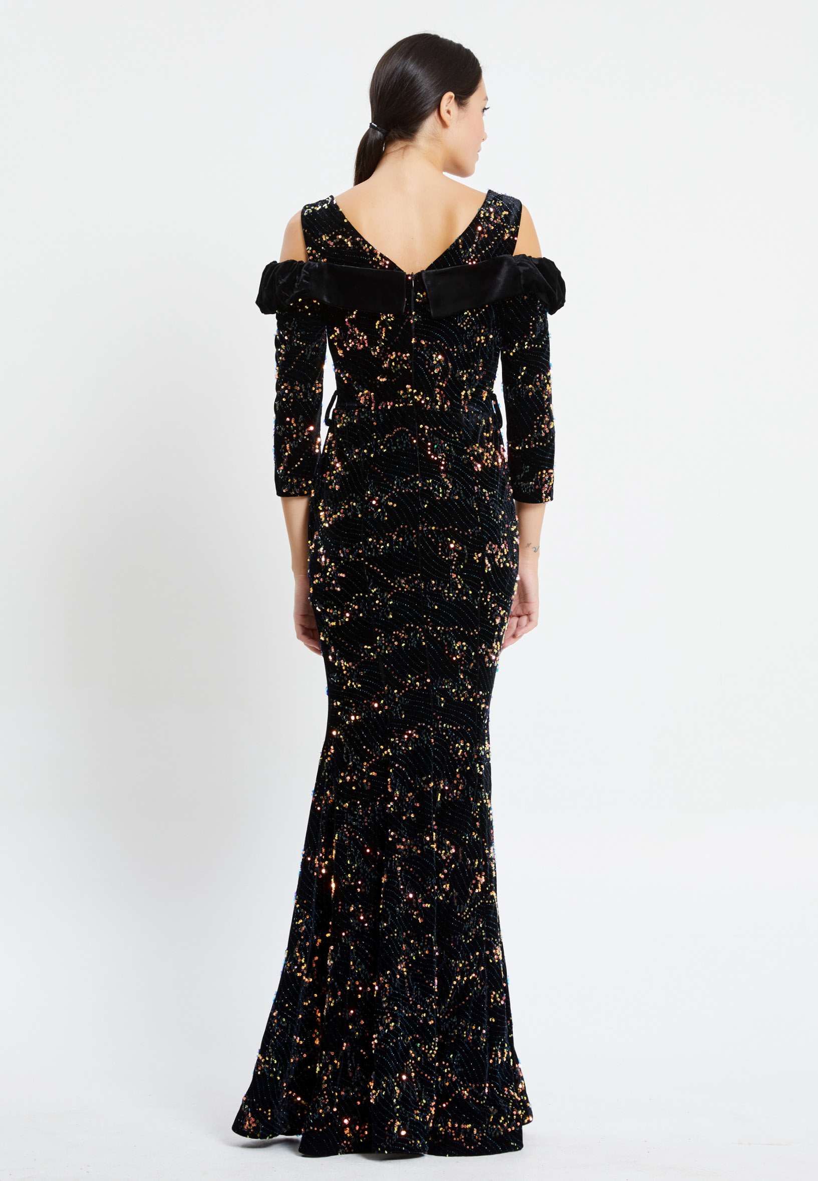 Off Shoulder Maxi Sequin Mermaid Regular Prom Dress pnl6895 - Image 14