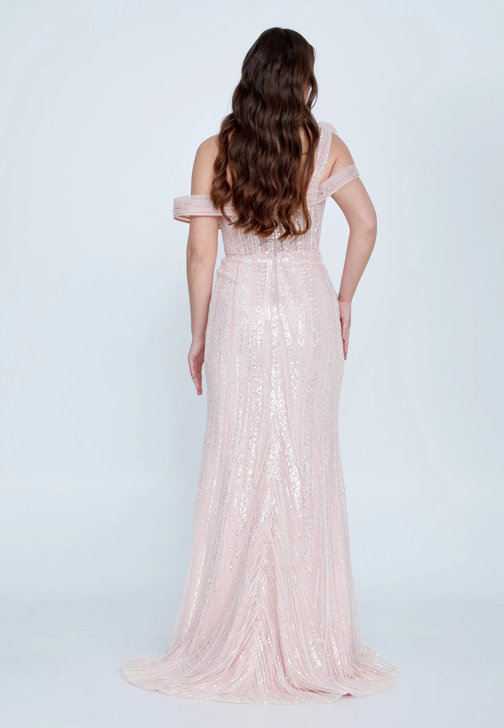 Off Shoulder Maxi Sequin Mermaid Regular Wedding Guest Dress mti030101 - Image 10