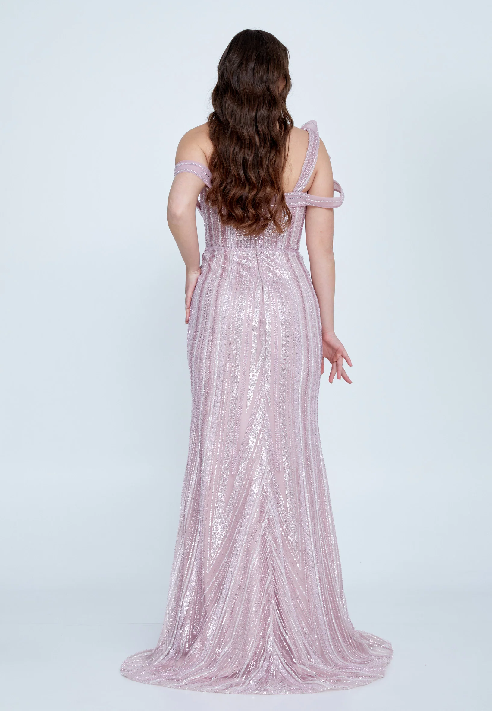 Off Shoulder Maxi Sequin Mermaid Regular Wedding Guest Dress mti030101 - Image 6
