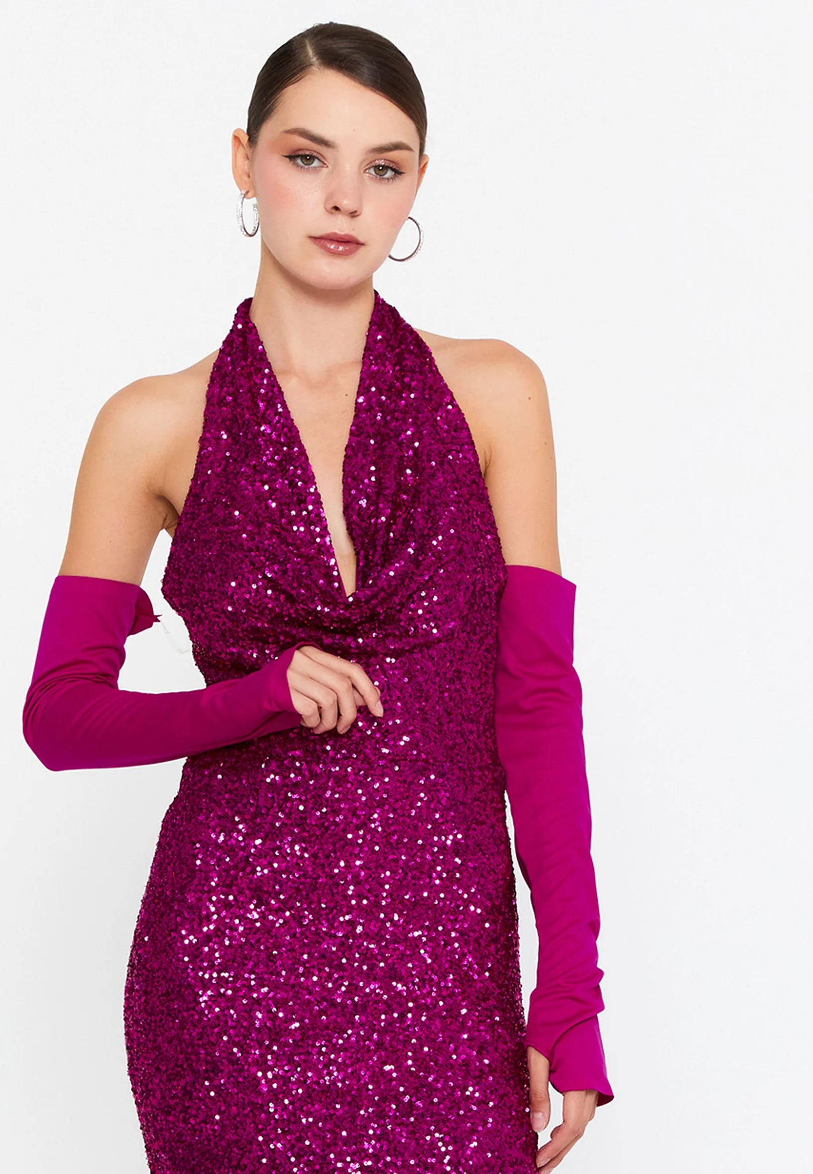 Off Shoulder Maxi Sequin Mermaid Regular Wedding Guest Dress prl033 - Image 4
