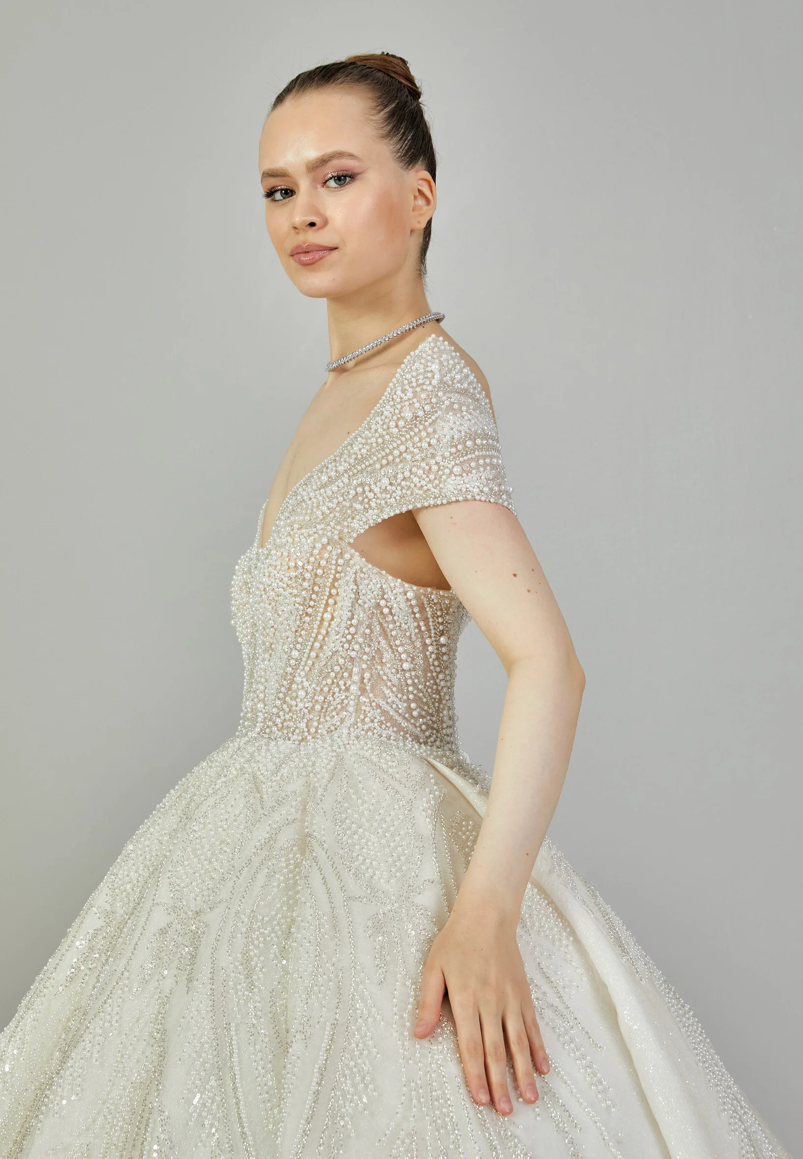 Off Shoulder Maxi Sequin Regular Wedding Dress abb2404060 - Image 2