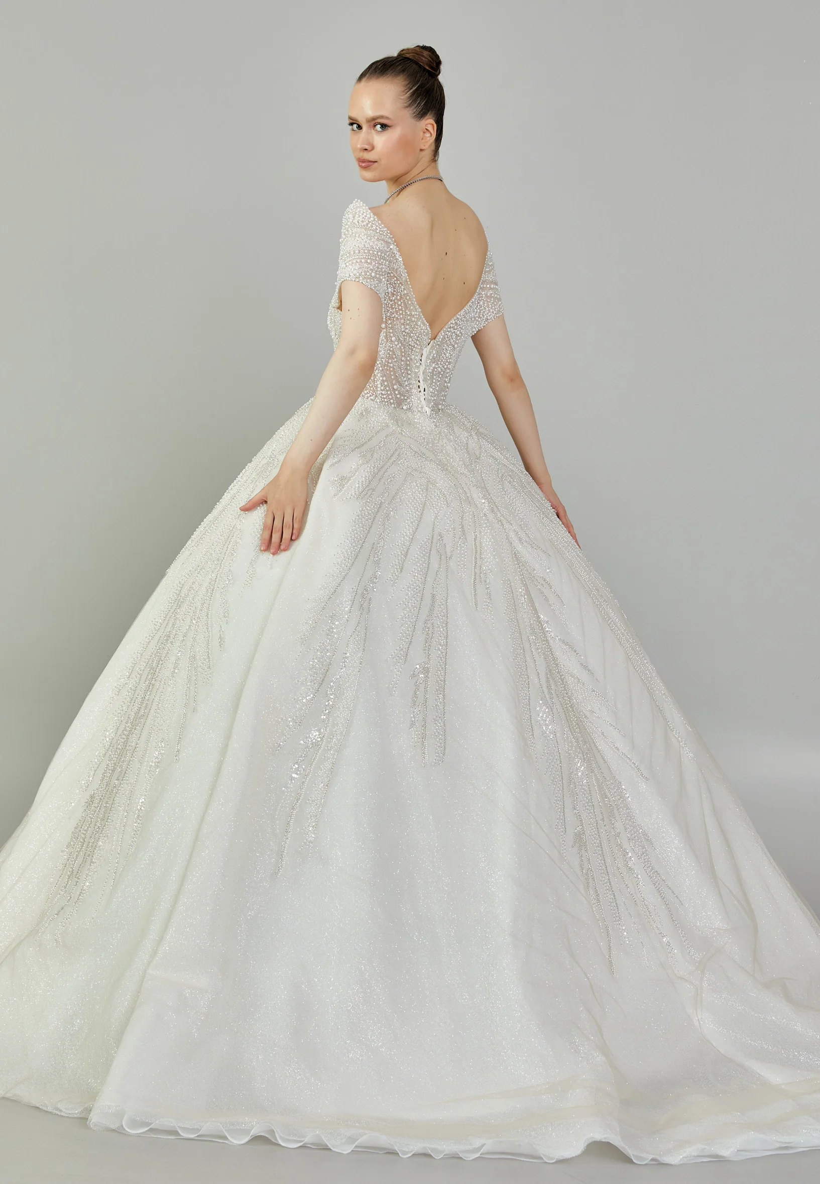 Off Shoulder Maxi Sequin Regular Wedding Dress abb2404060 - Image 5