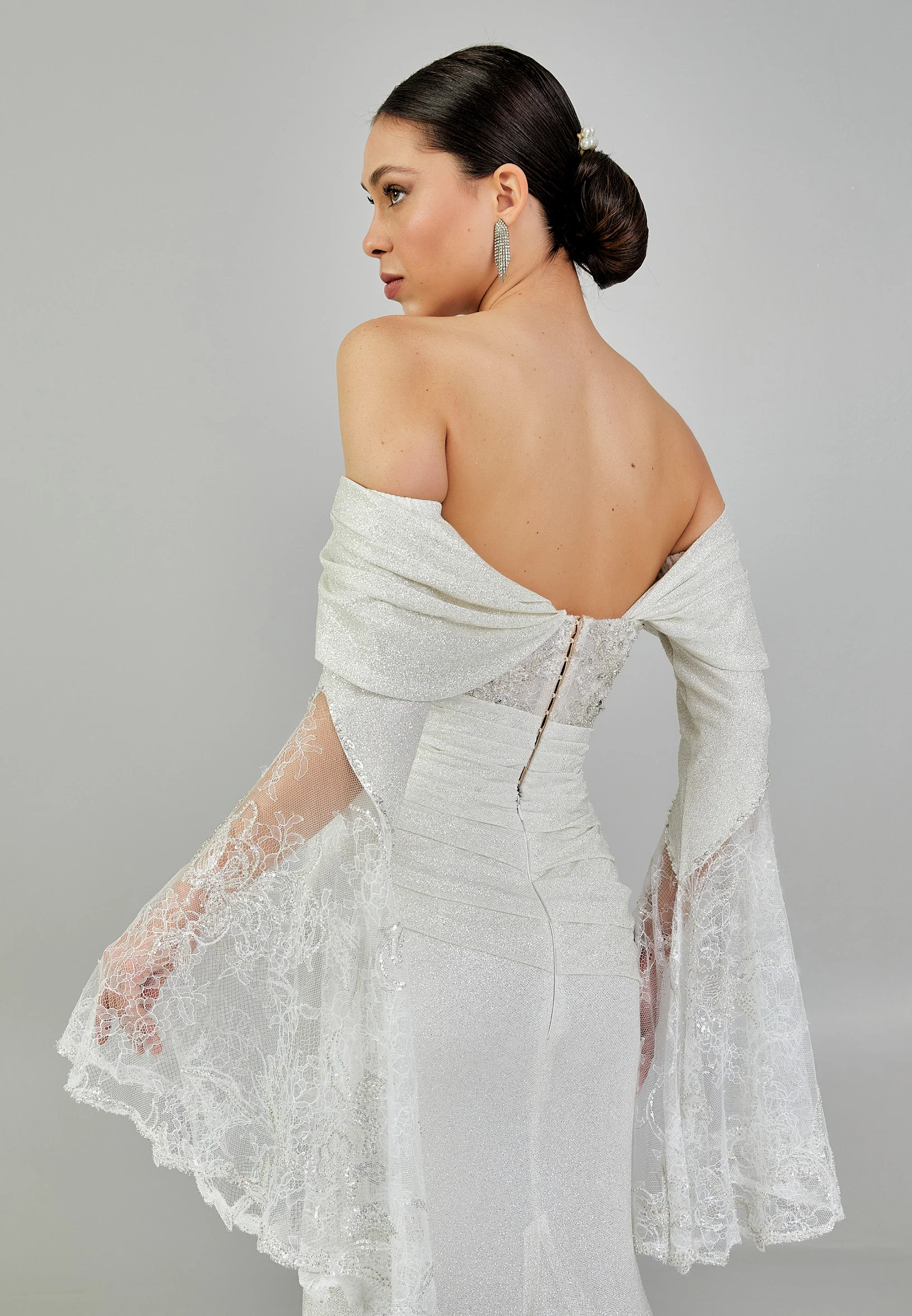 Off Shoulder Maxi Sequin Regular Wedding Dress abbab206u - Image 8